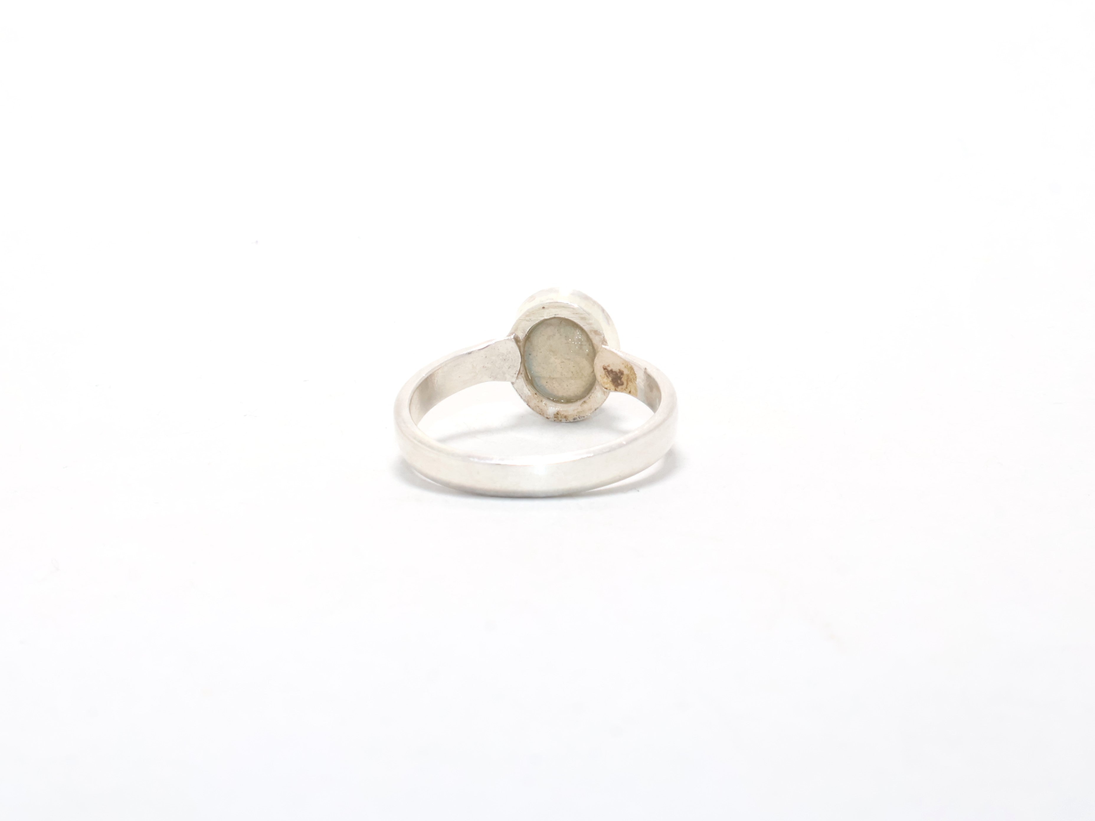 Blauer Feuer-Labradorit-Ring Handgemachter Silberring Zarter Ring Antragsring Böhmischer Ring