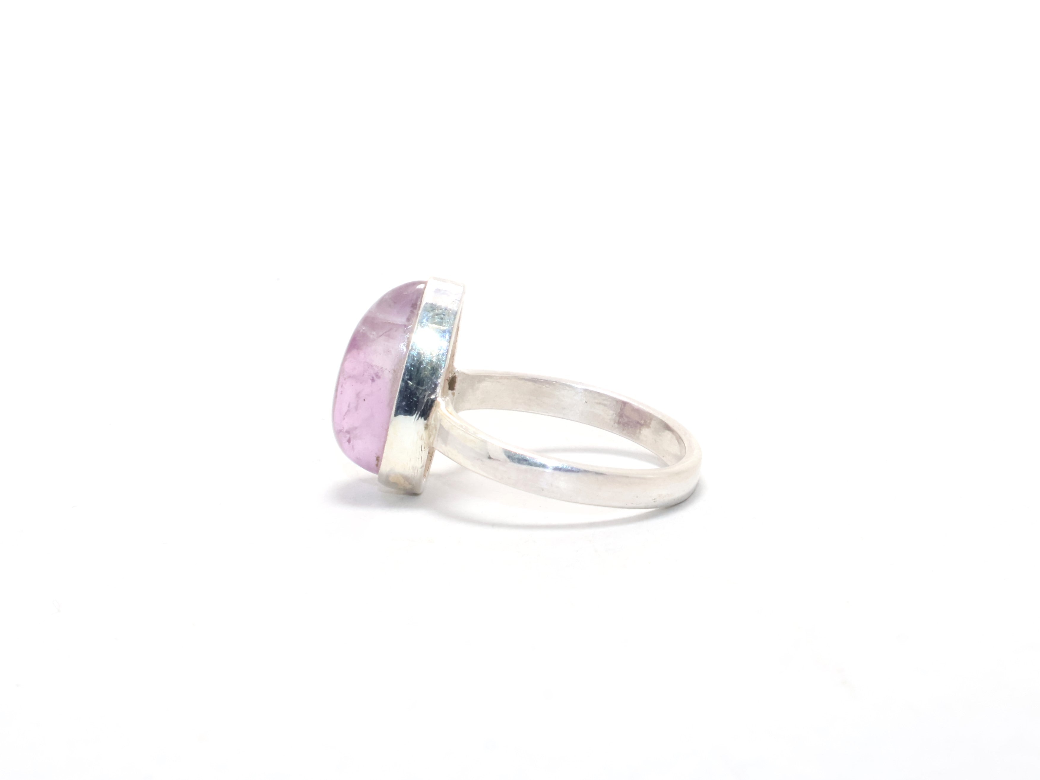 Natürlicher Amethystring Geburtsstein Februar Tropfen Amethyst Designerring Geschenk für Sie Silber Amethyst Stapelring