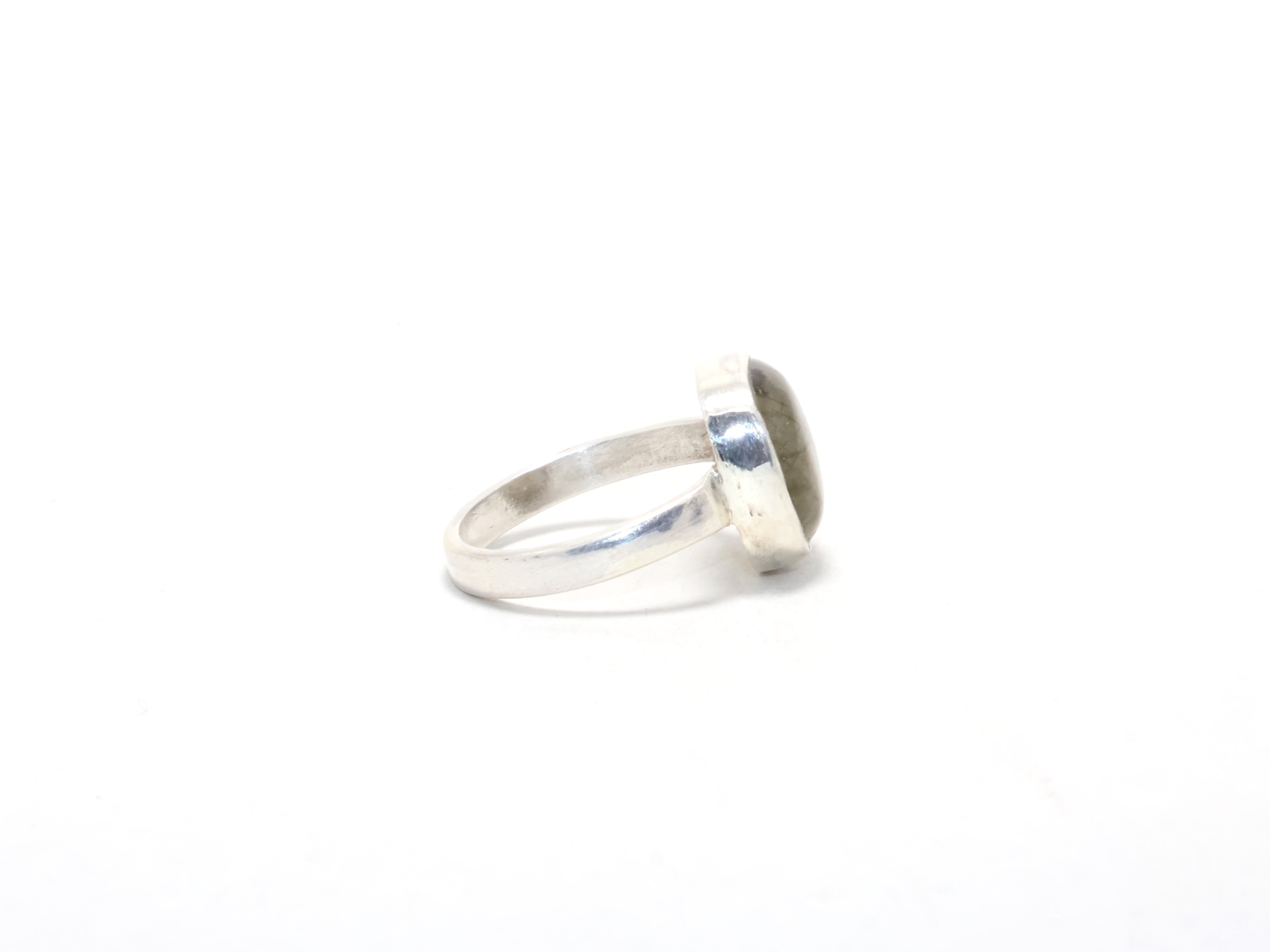 Natürlicher Labradorit Ring 925 Sterling Silber Zierlicher Edelsteinring Feiner Schmuck Böhmischer Chunky Ring