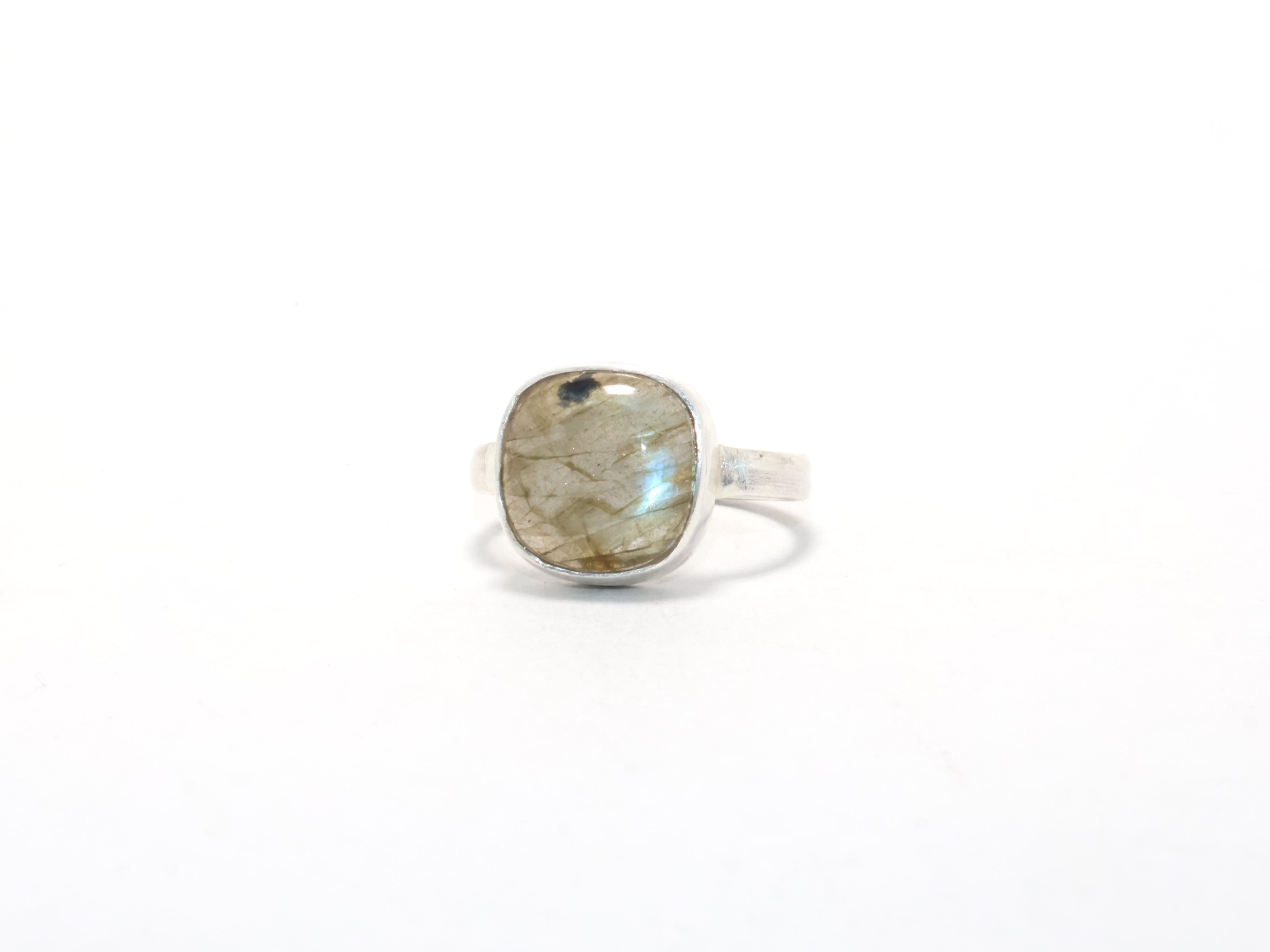 Natürlicher Labradorit Ring 925 Sterling Silber Zierlicher Edelsteinring Feiner Schmuck Böhmischer Chunky Ring