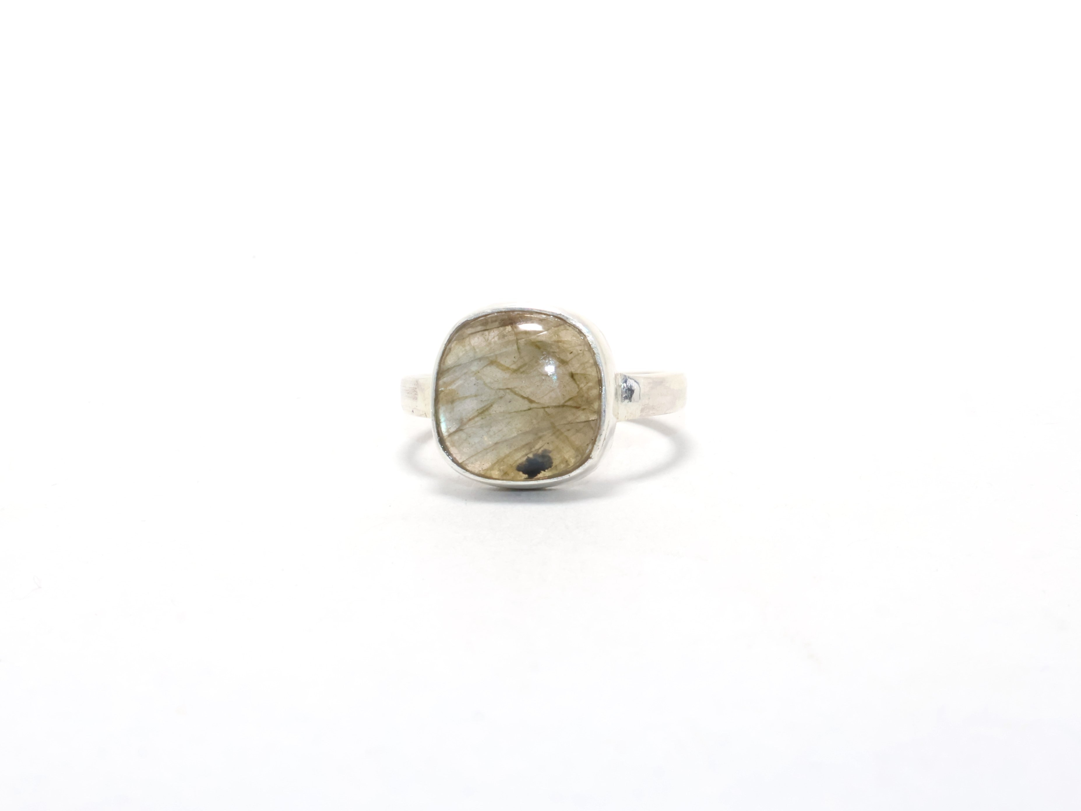 Natürlicher Labradorit Ring 925 Sterling Silber Zierlicher Edelsteinring Feiner Schmuck Böhmischer Chunky Ring