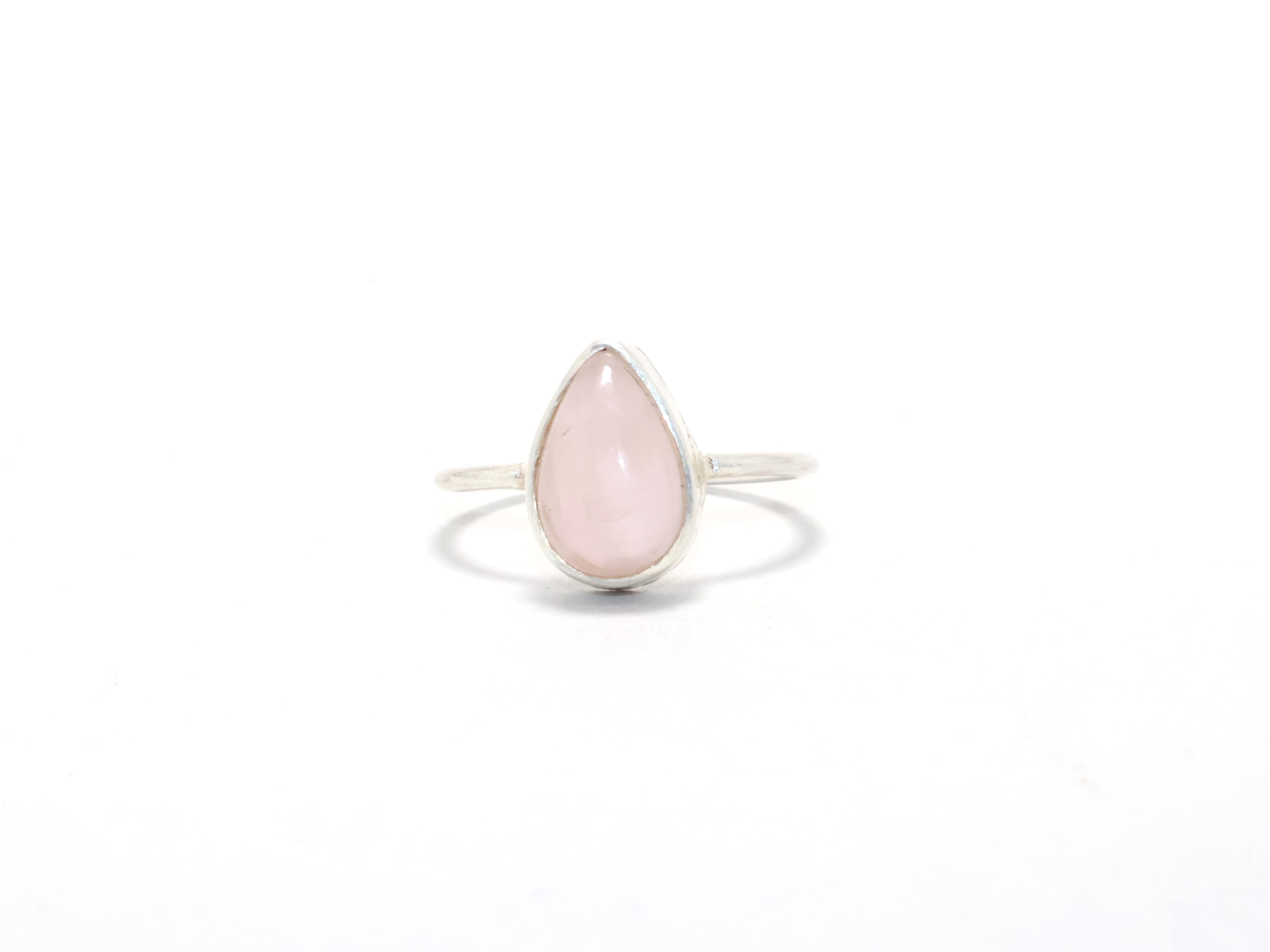 Rosenquarz-Ring für Damen 925er Sterlingsilber-Ring Boho-Ring Pinker Stein Geschenk für sie