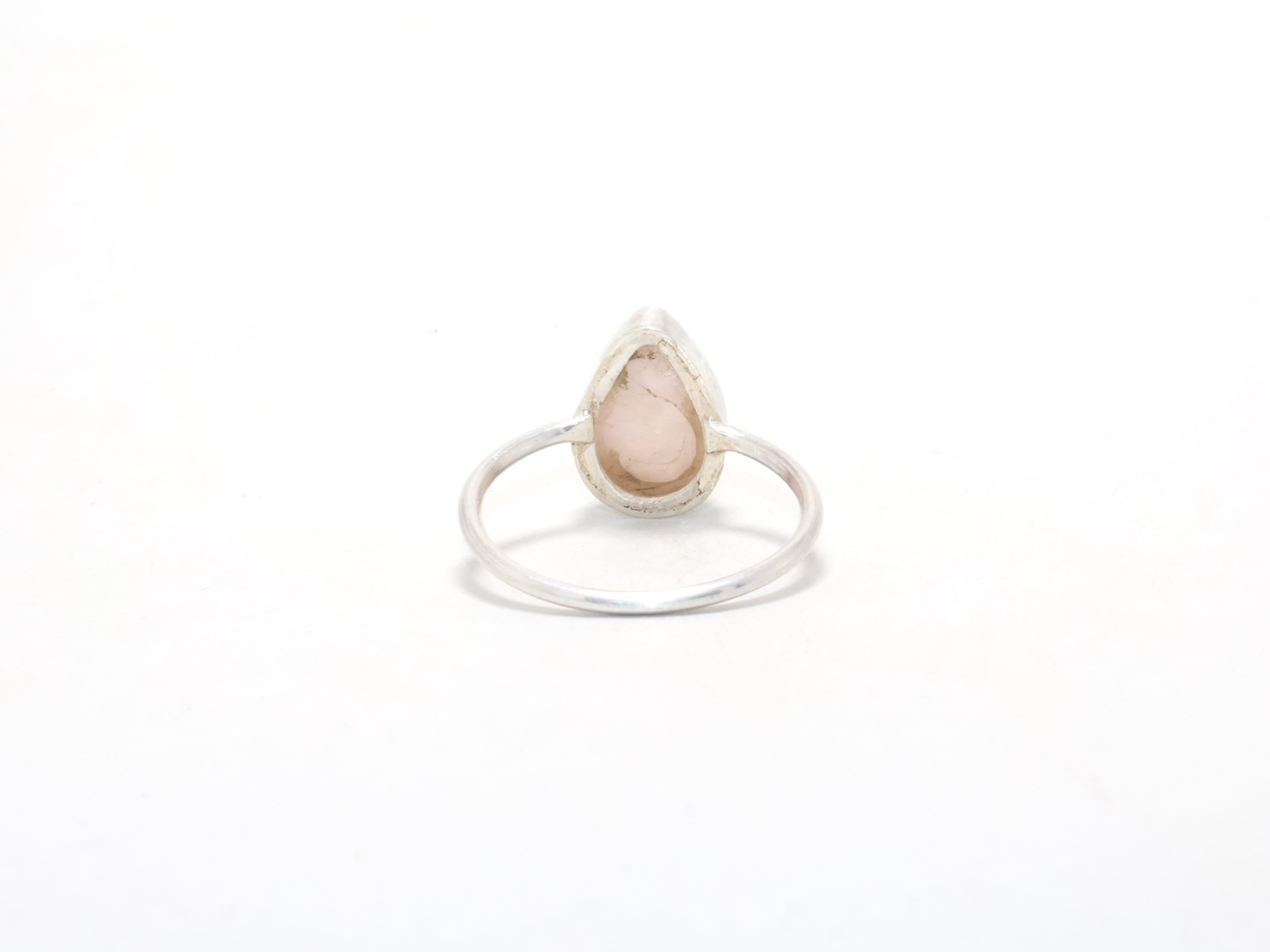 Rosenquarz-Ring für Damen 925er Sterlingsilber-Ring Boho-Ring Pinker Stein Geschenk für sie
