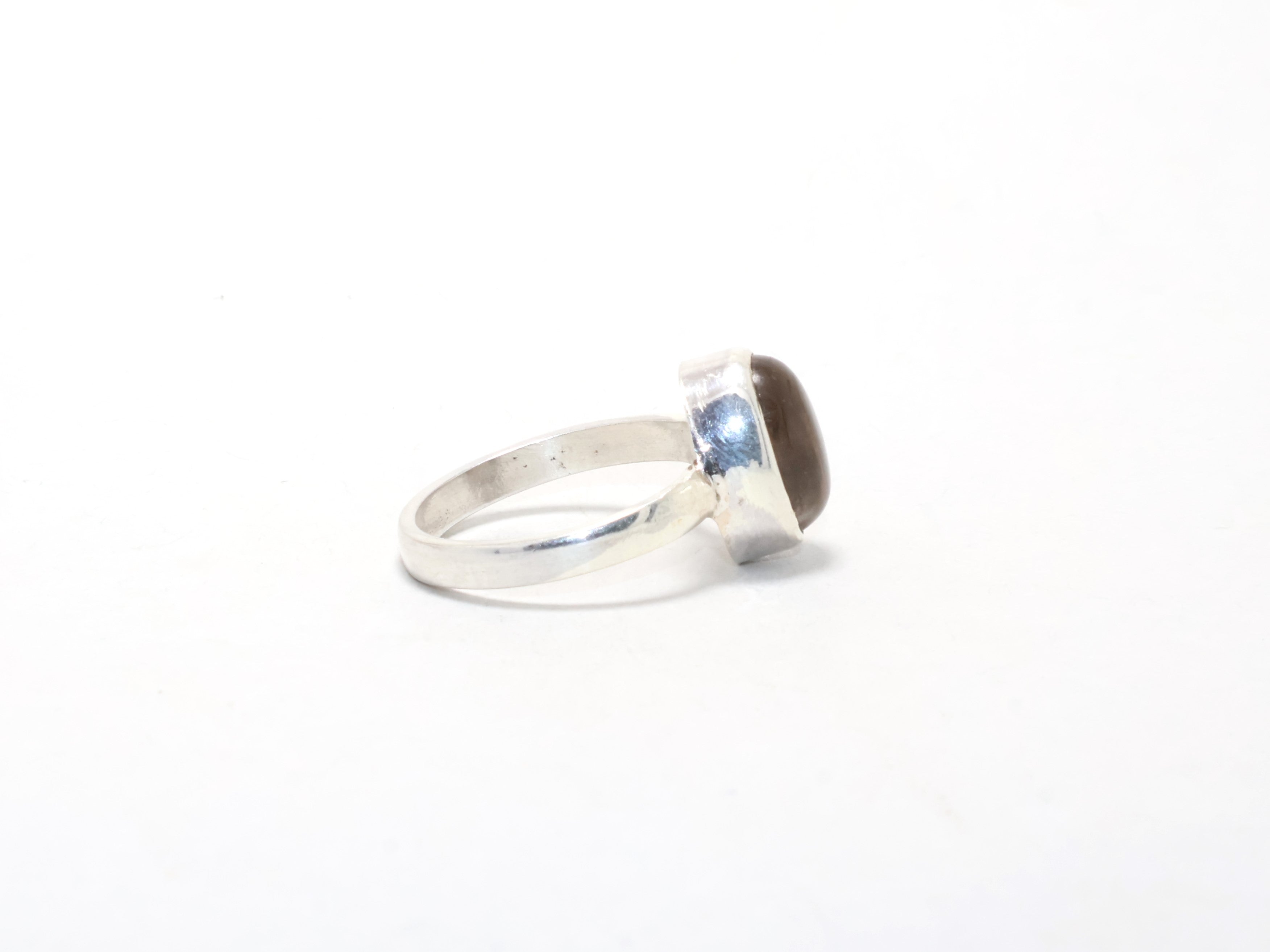 Ovaler Rauchquarzring 925 Sterling Silber Juni Geburtssteinring Versprechensring Geschenk für Sie, Boho Ring Edelsteinring Stapelbarer Ring Ringe für Frauen