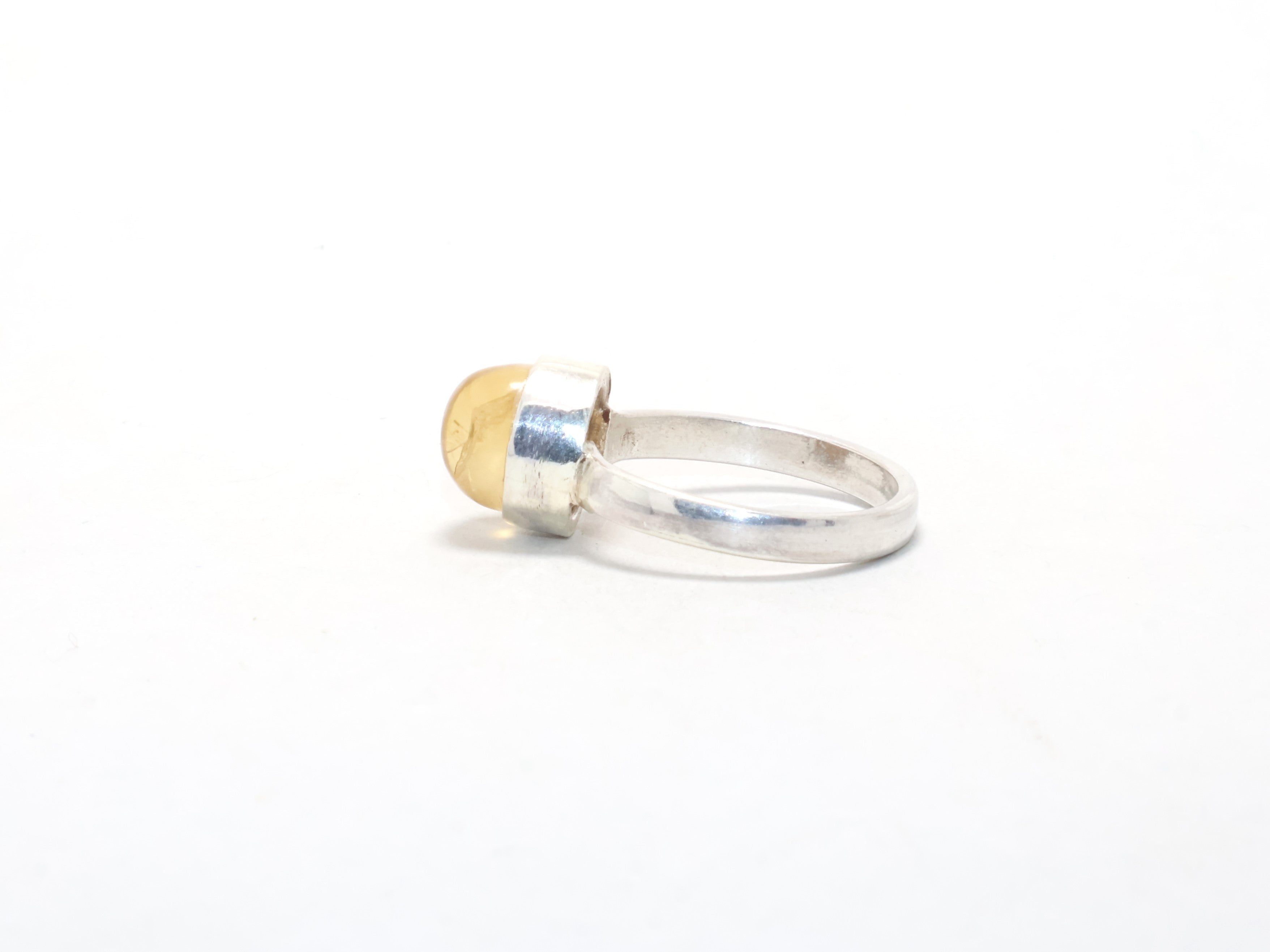 Citrin Edelsteinring November Geburtsstein Gelber Stein Boho Ring Damenring Handgemachter Ring Silberring Verlobungsring Geschenk für Sie