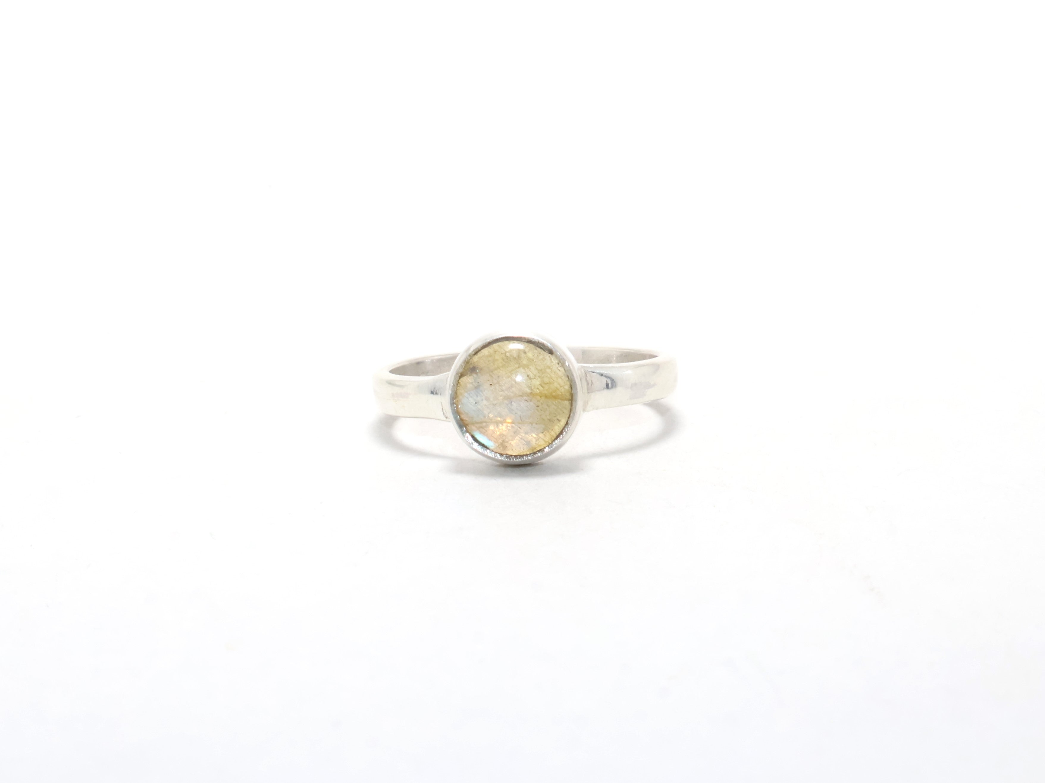 Natürlicher Labradorit Ring Edelstein Geburtsstein Ring für Damen Blauer Feuerstein Stapelring Geschenkidee Versprechensring