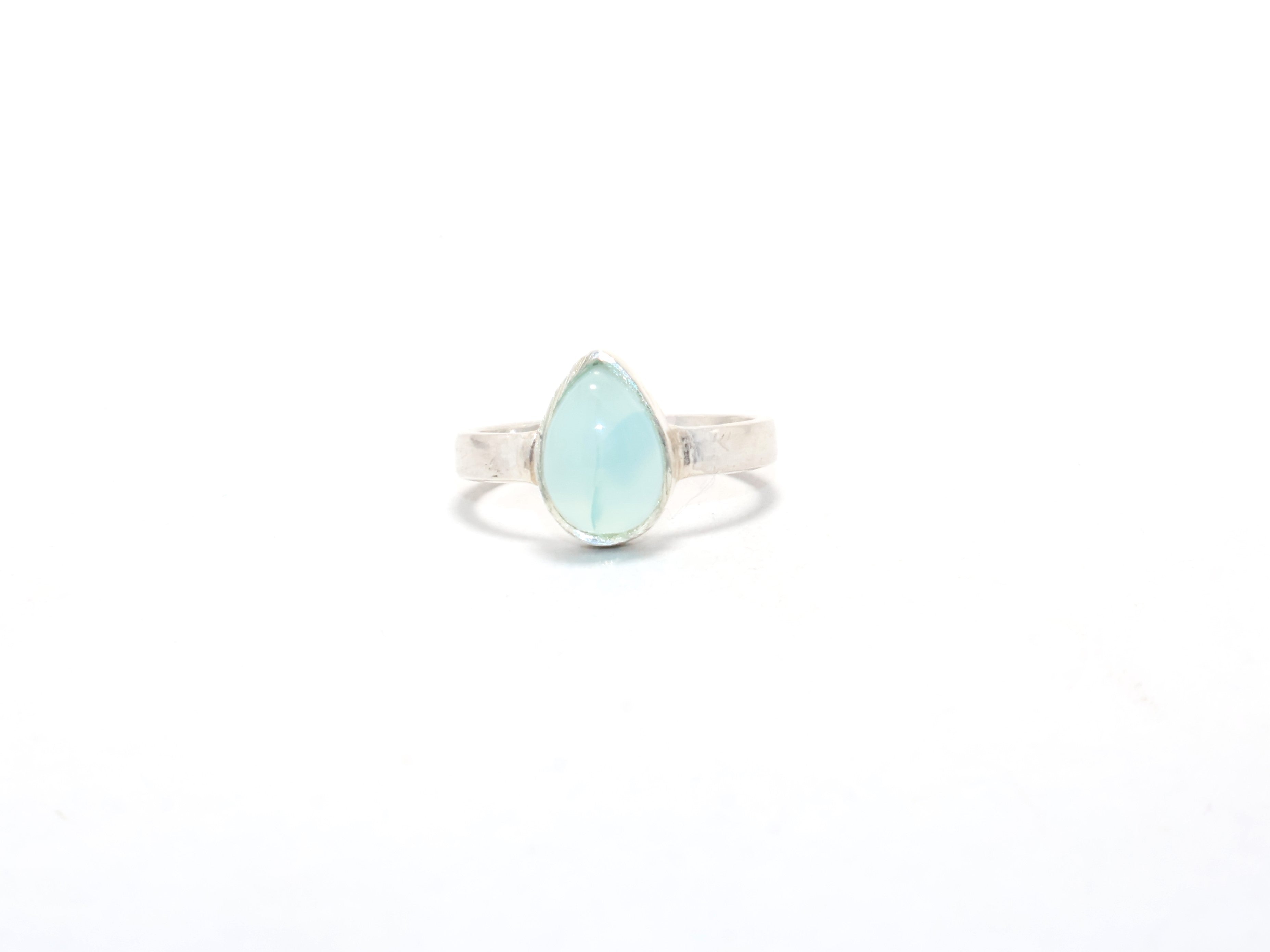 Natuurlijke Aqua Chalcedoon Ring Cocktail Ring Handgemaakte Ring Cadeau Voor Haar Boheemse Stijl Cadeau-idee Druppelvormige Ring