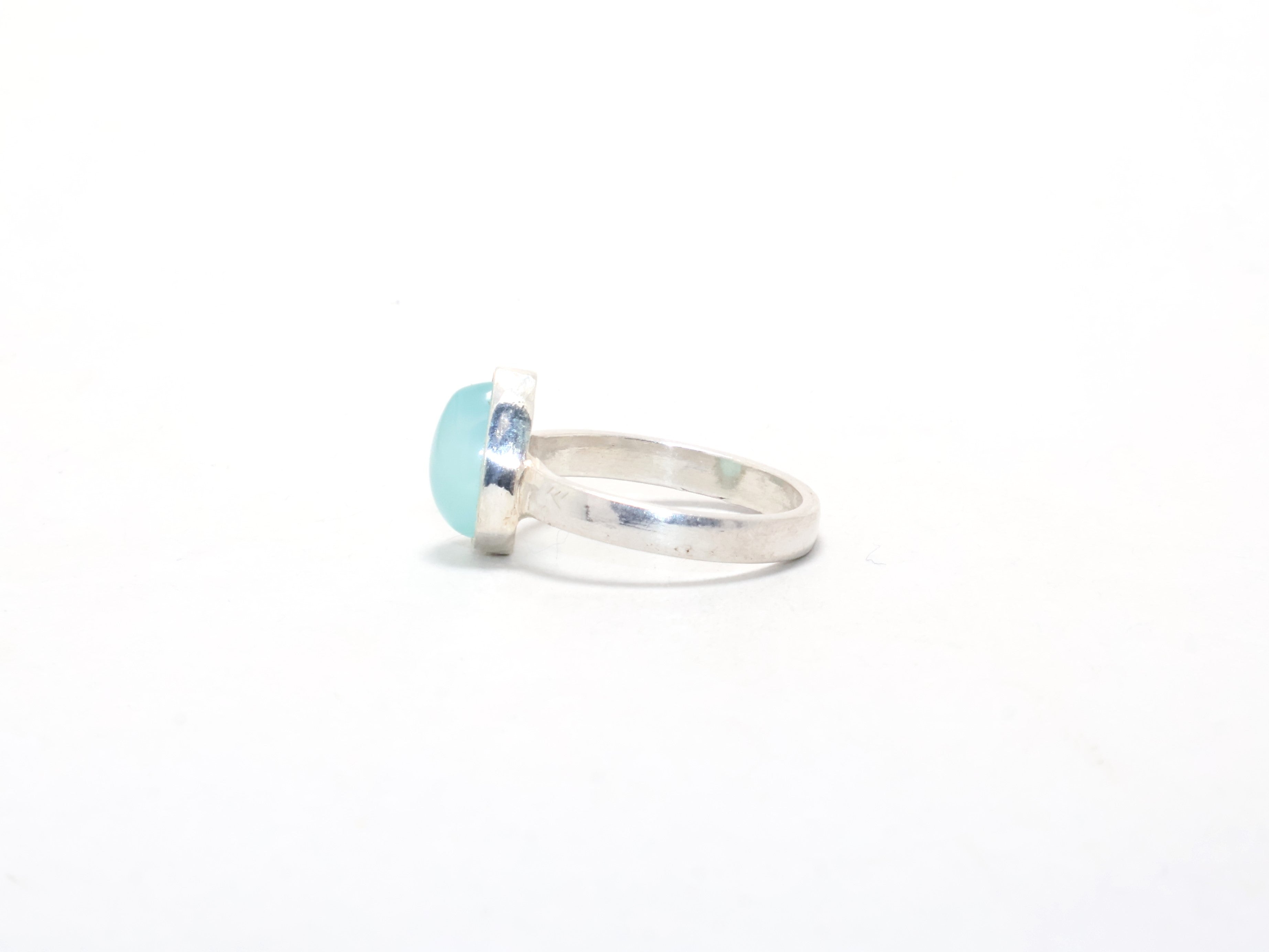 Natürlicher Aqua Chalcedon Ring Cocktailring Handgefertigter Ring Geschenk für sie Bohemian Stil Geschenkidee Tropfenring