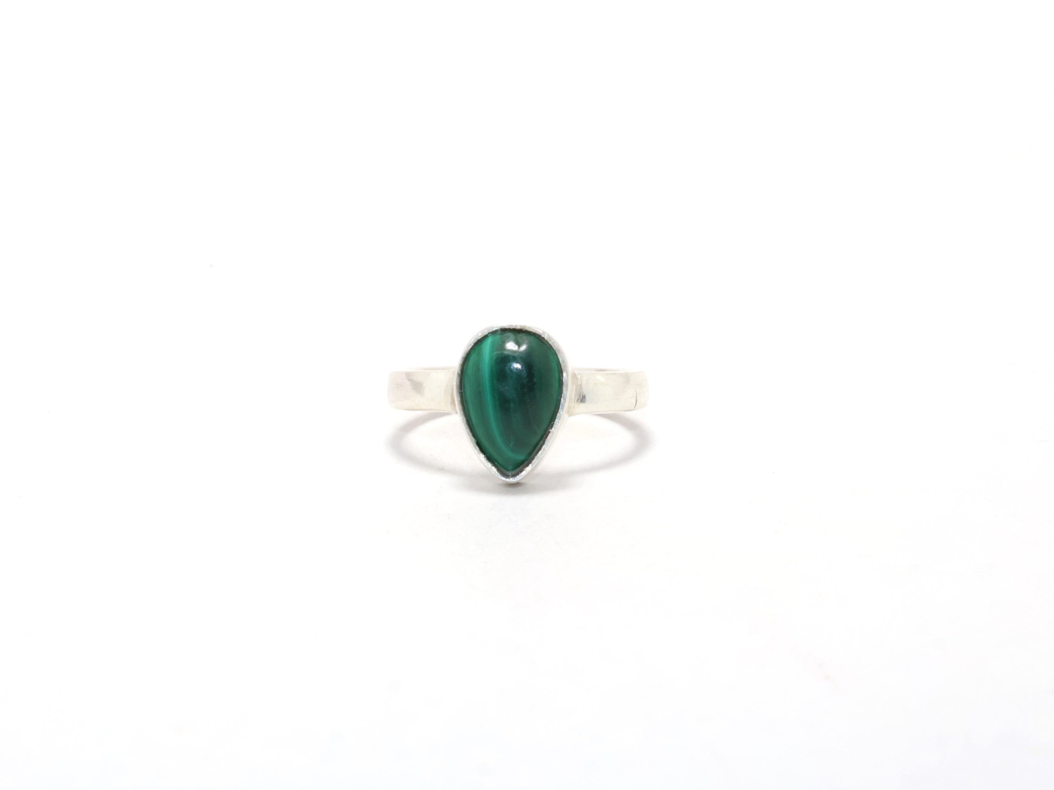 Malachit Silberring 925 Sterling Silber Ring Geschenk für Mädchen Geburtstagsring Grüner Edelsteinring Geburtssteinring Minimalistischer Ring