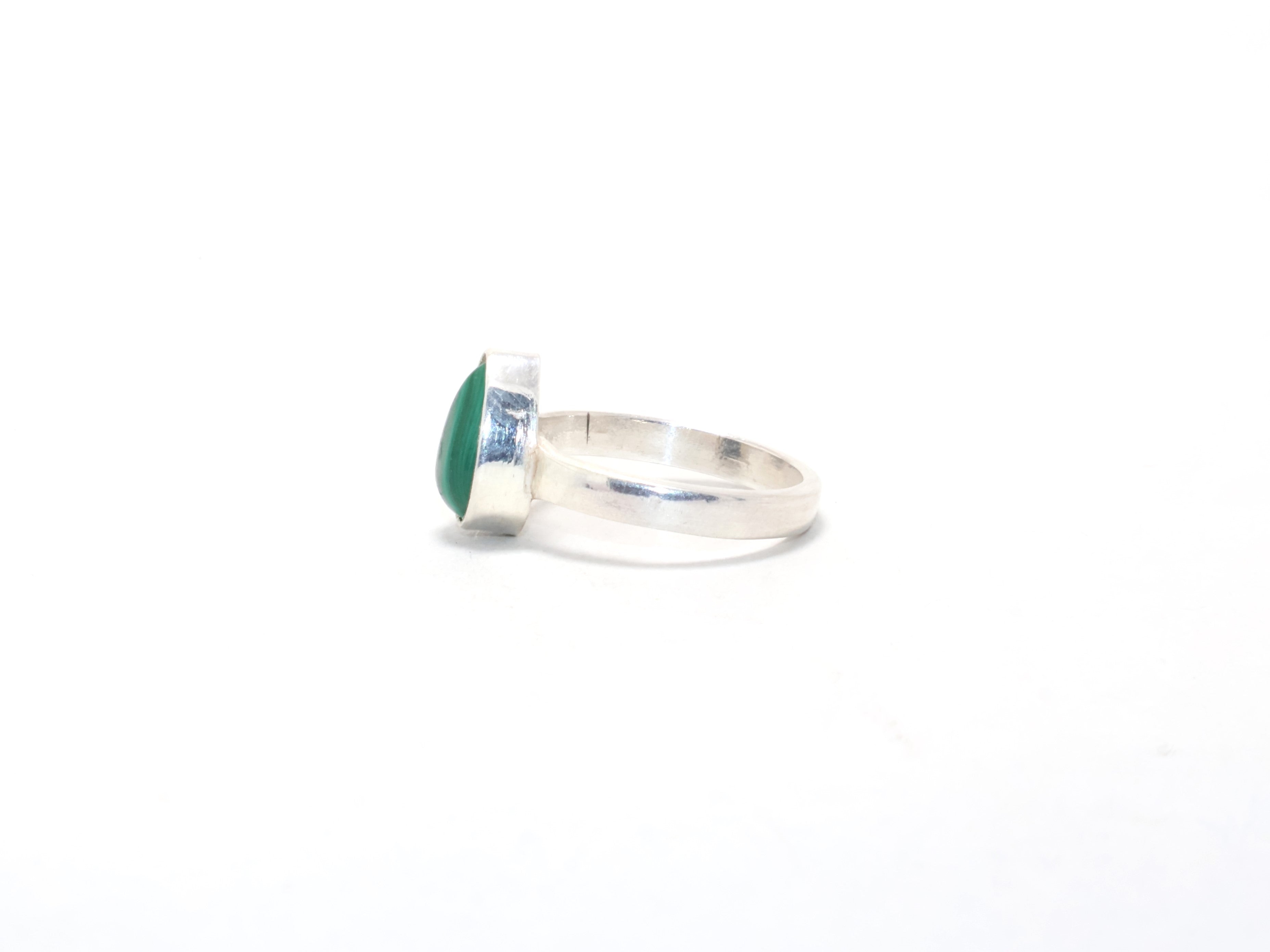 Malachit Silberring 925 Sterling Silber Ring Geschenk für Mädchen Geburtstagsring Grüner Edelsteinring Geburtssteinring Minimalistischer Ring