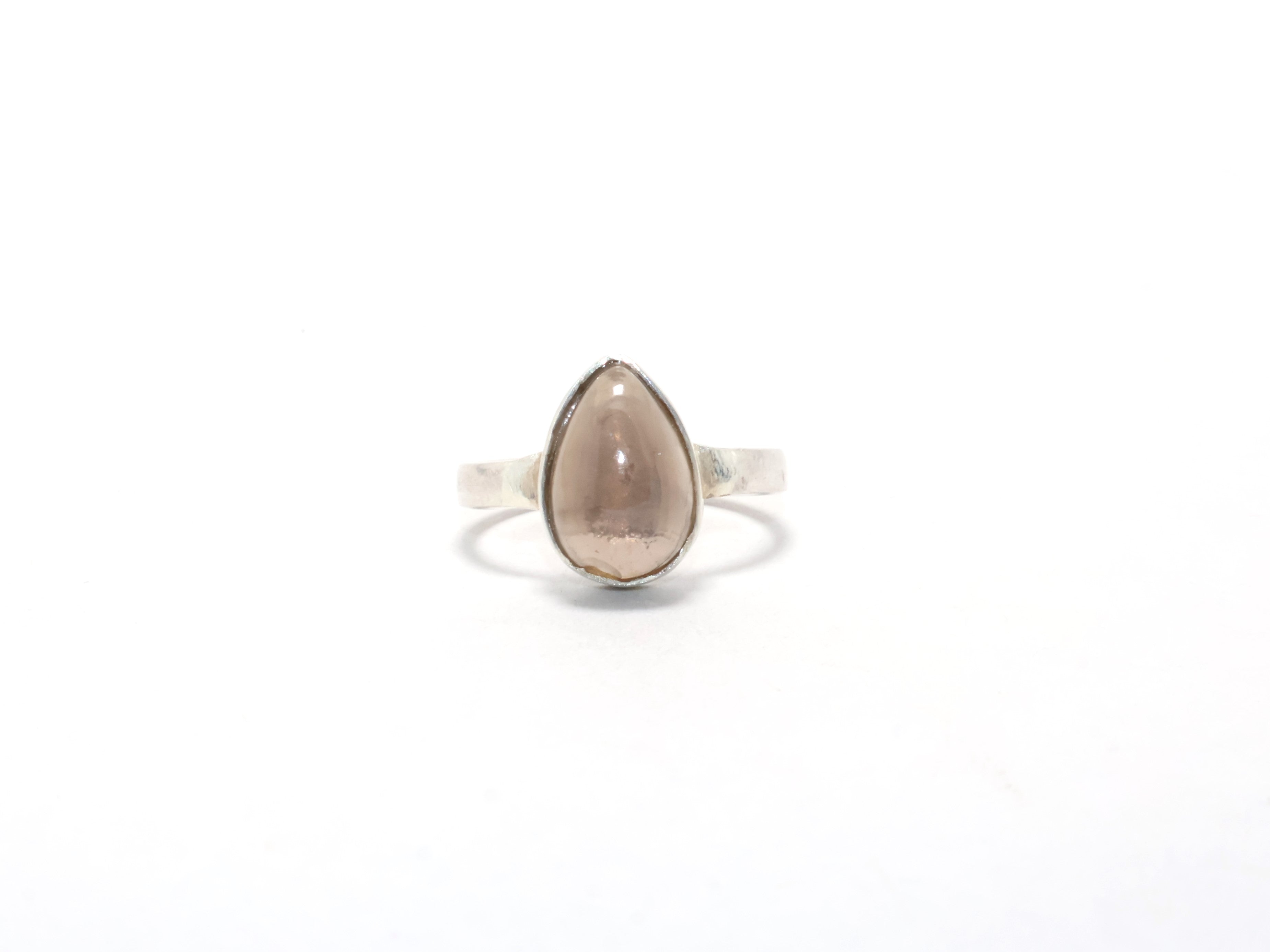 Birnen-Rauchquarz-Ring 925 Sterling Silber Geburtsstein Juni Ring Versprechensring Geschenk für Sie, Boho Ring Edelsteinring Stapelring Ringe für Frauen