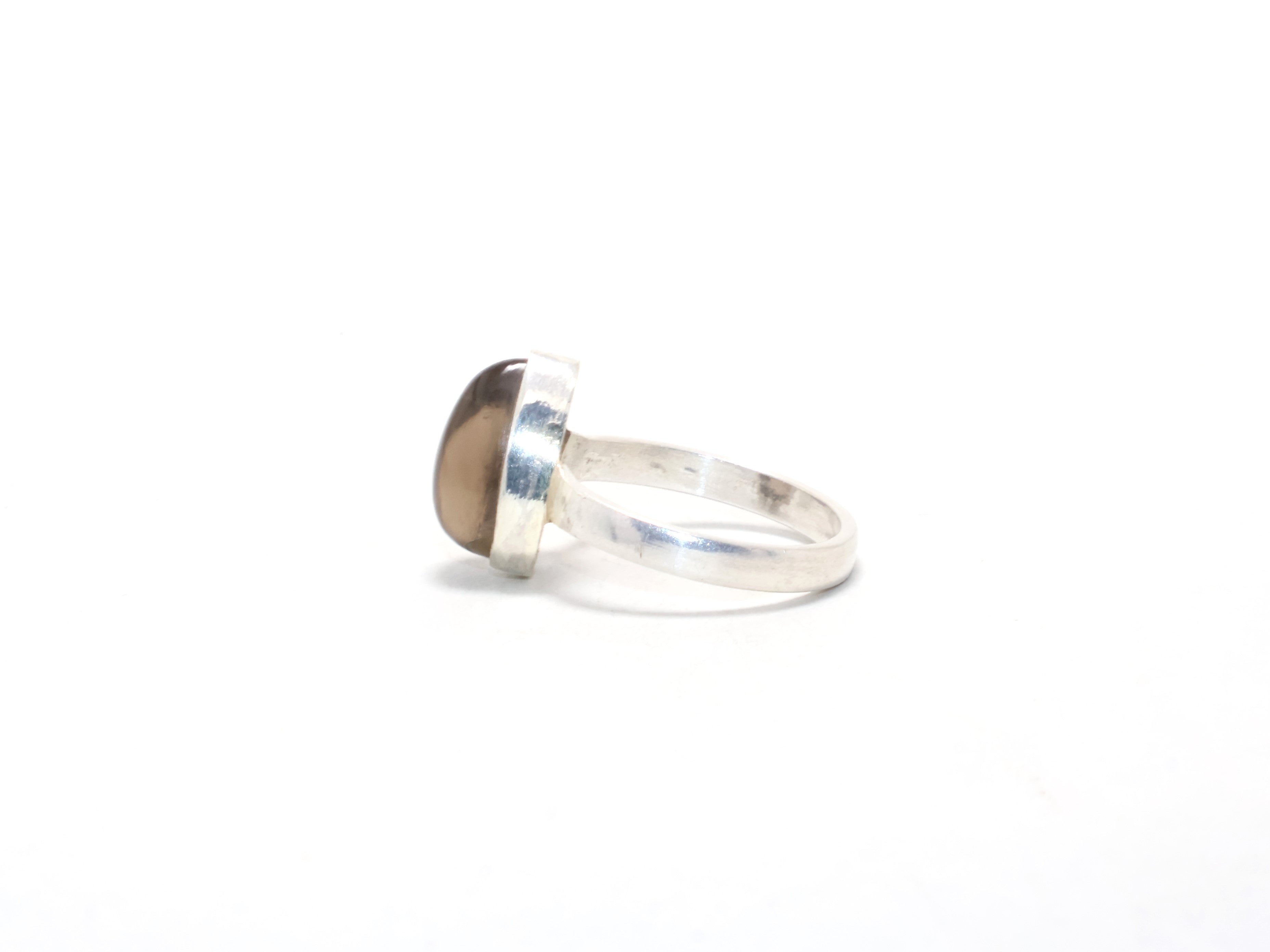 Birnen-Rauchquarz-Ring 925 Sterling Silber Geburtsstein Juni Ring Versprechensring Geschenk für Sie, Boho Ring Edelsteinring Stapelring Ringe für Frauen