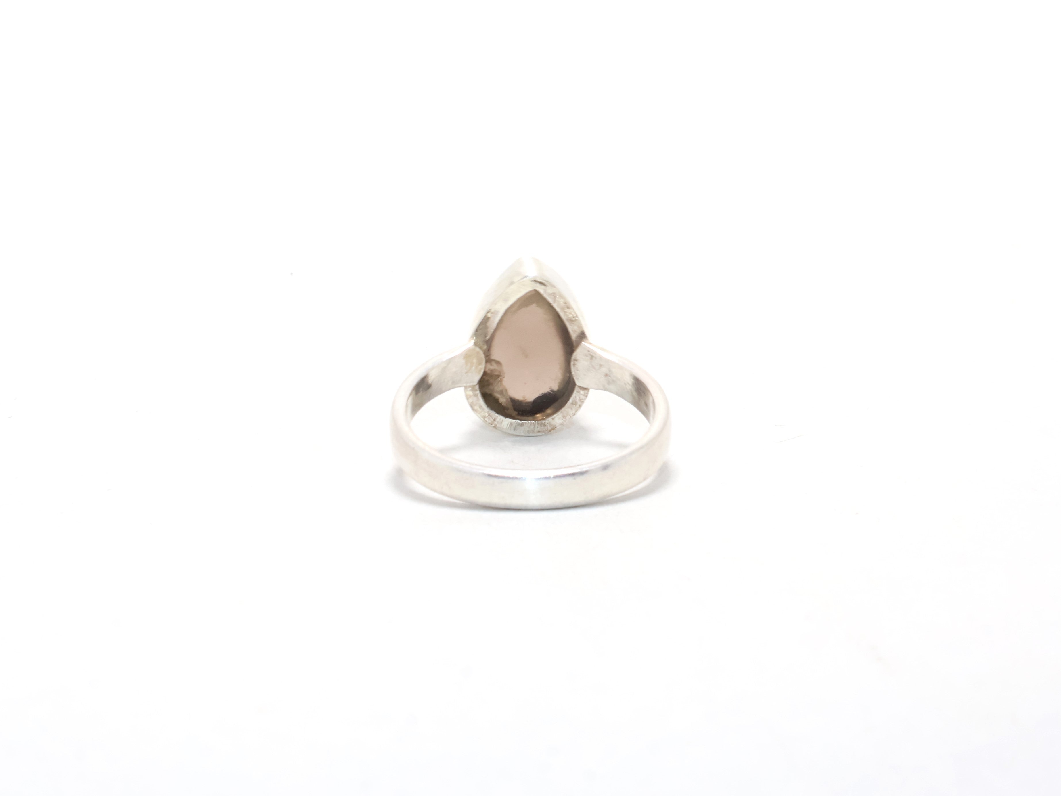 Birnen-Rauchquarz-Ring 925 Sterling Silber Geburtsstein Juni Ring Versprechensring Geschenk für Sie, Boho Ring Edelsteinring Stapelring Ringe für Frauen