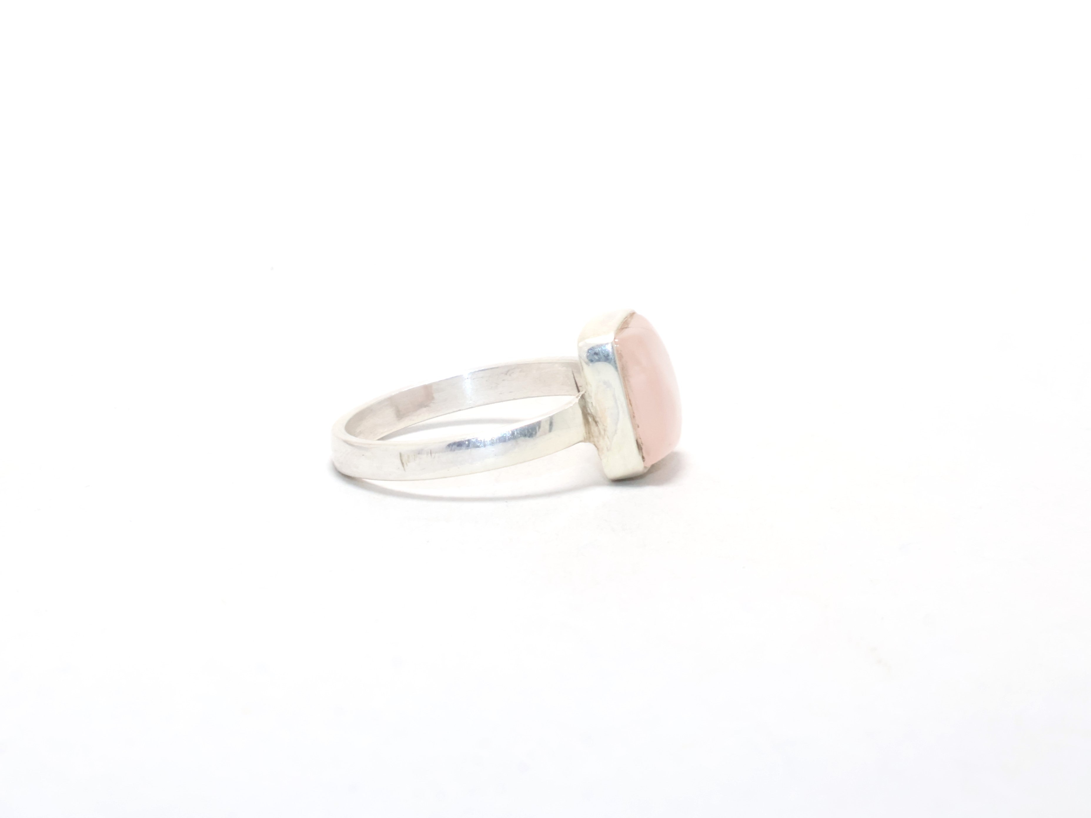 Natural Rose Quartz Ring Dainty Handmade Ring Promise Ring Gift for Her Boho Ring Handmade Jewelry