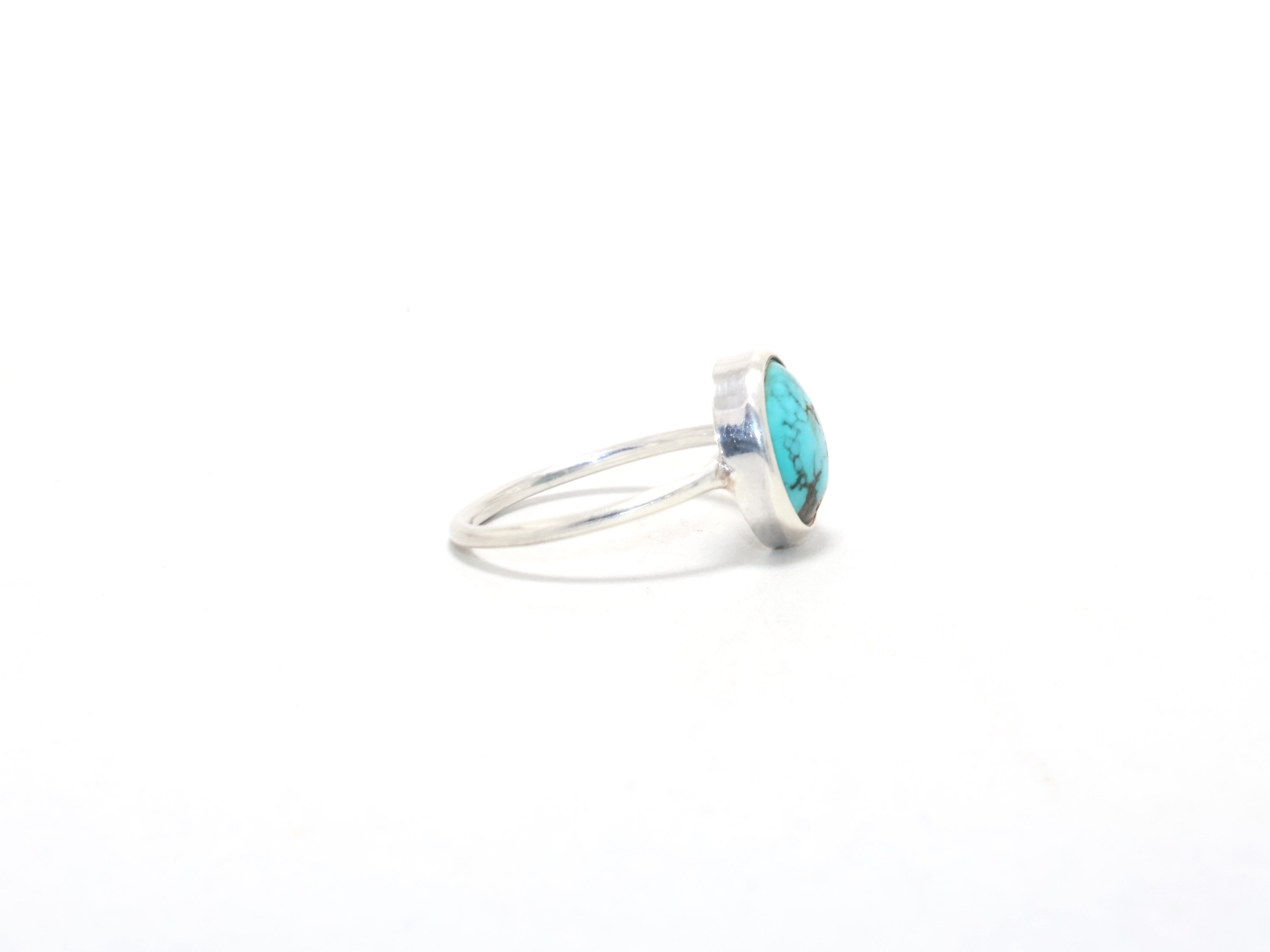 Natürlicher Türkis-Edelsteinring, 925er Sterlingsilberring, Geburtssteinring Dezember, natürlicher Türkis-Designerring, Verlobungsring, Boho-Ring