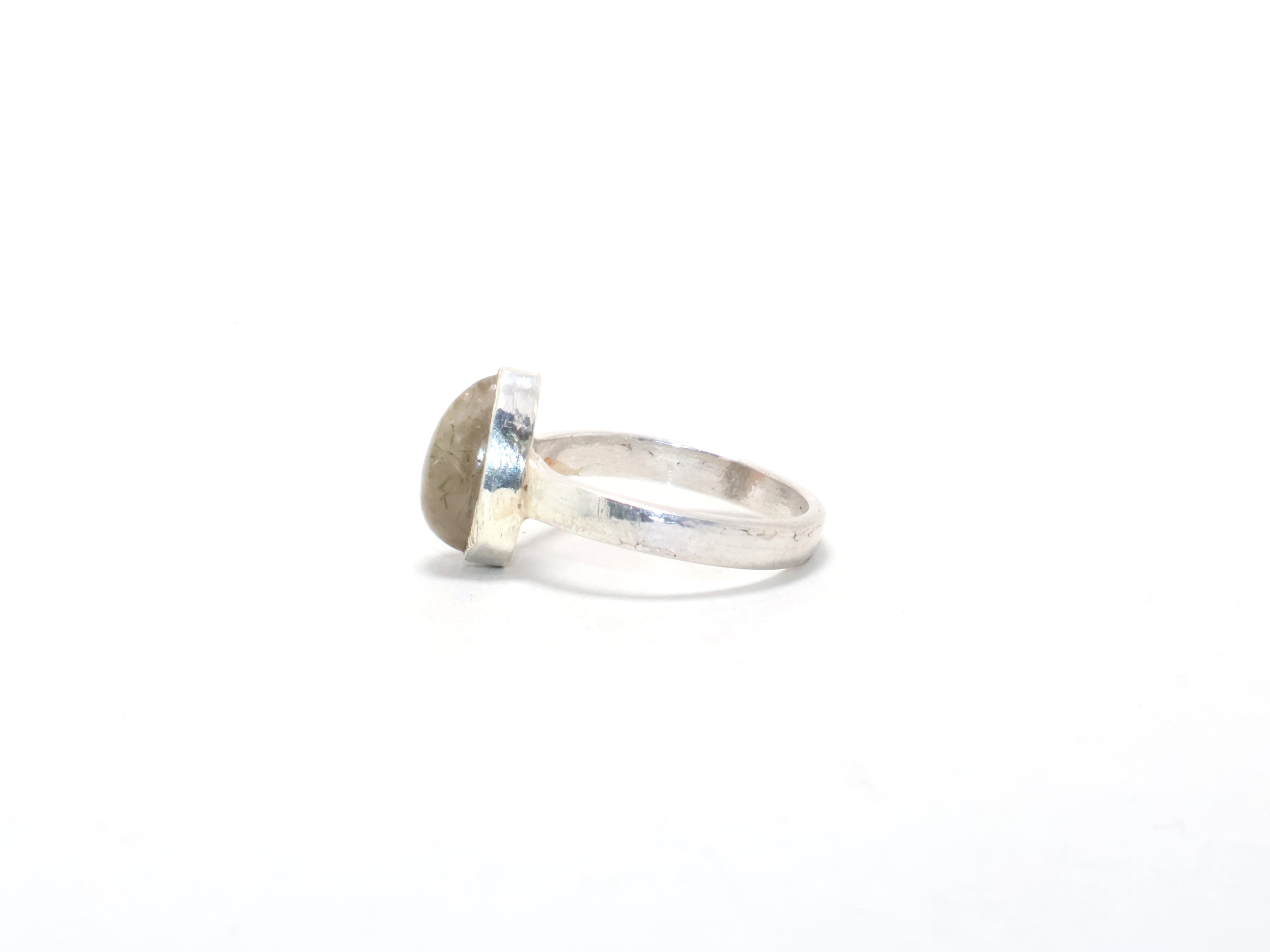 Natürlicher schwarzer Rutilring Edelsteinring 925 Silberring Damenring Versprechensring Alltagsring