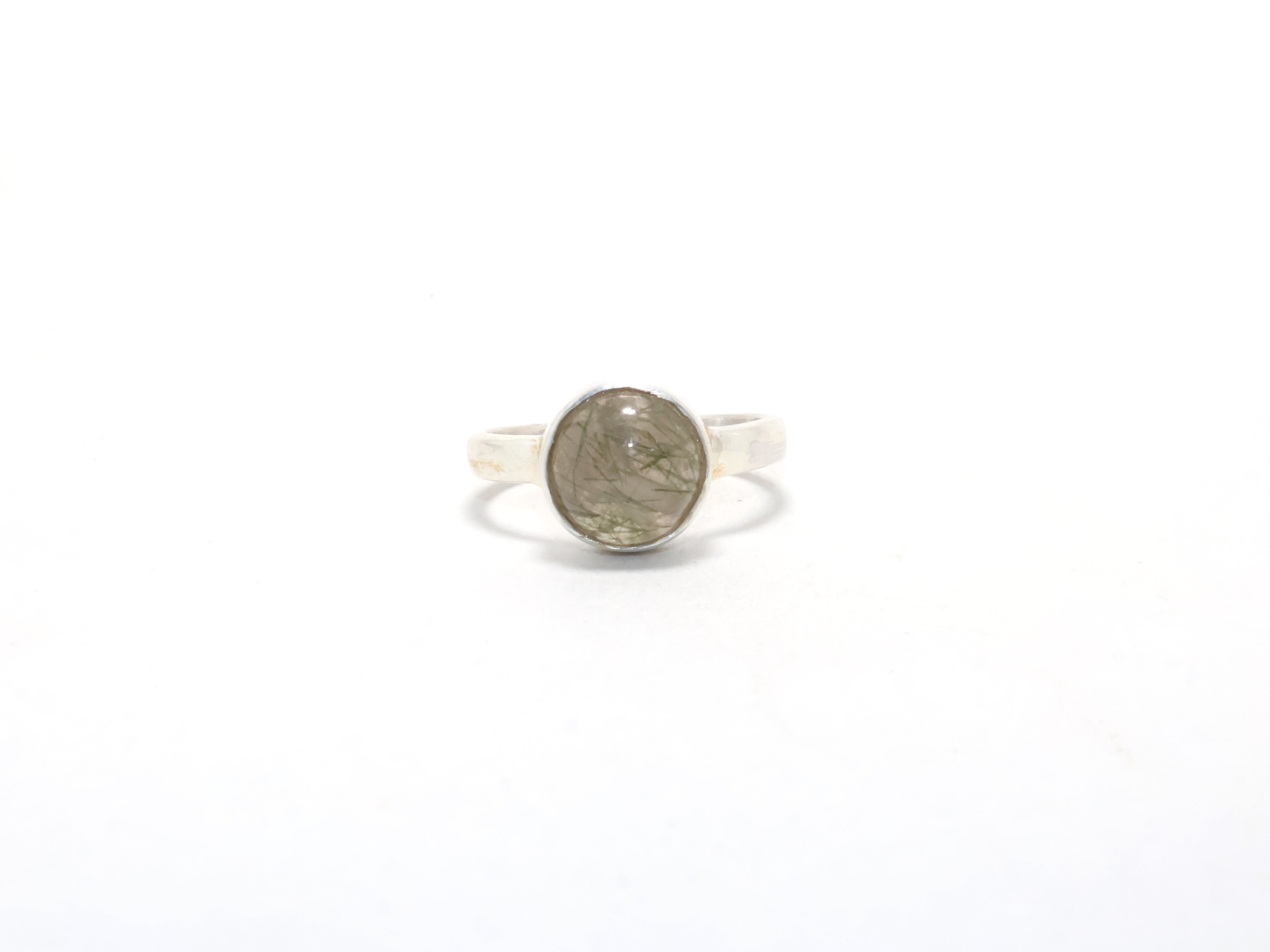 Natürlicher schwarzer Rutilring, handgefertigter Ring, 925er Sterlingsilber, Freundschaftsring, Edelsteinring, Damenring
