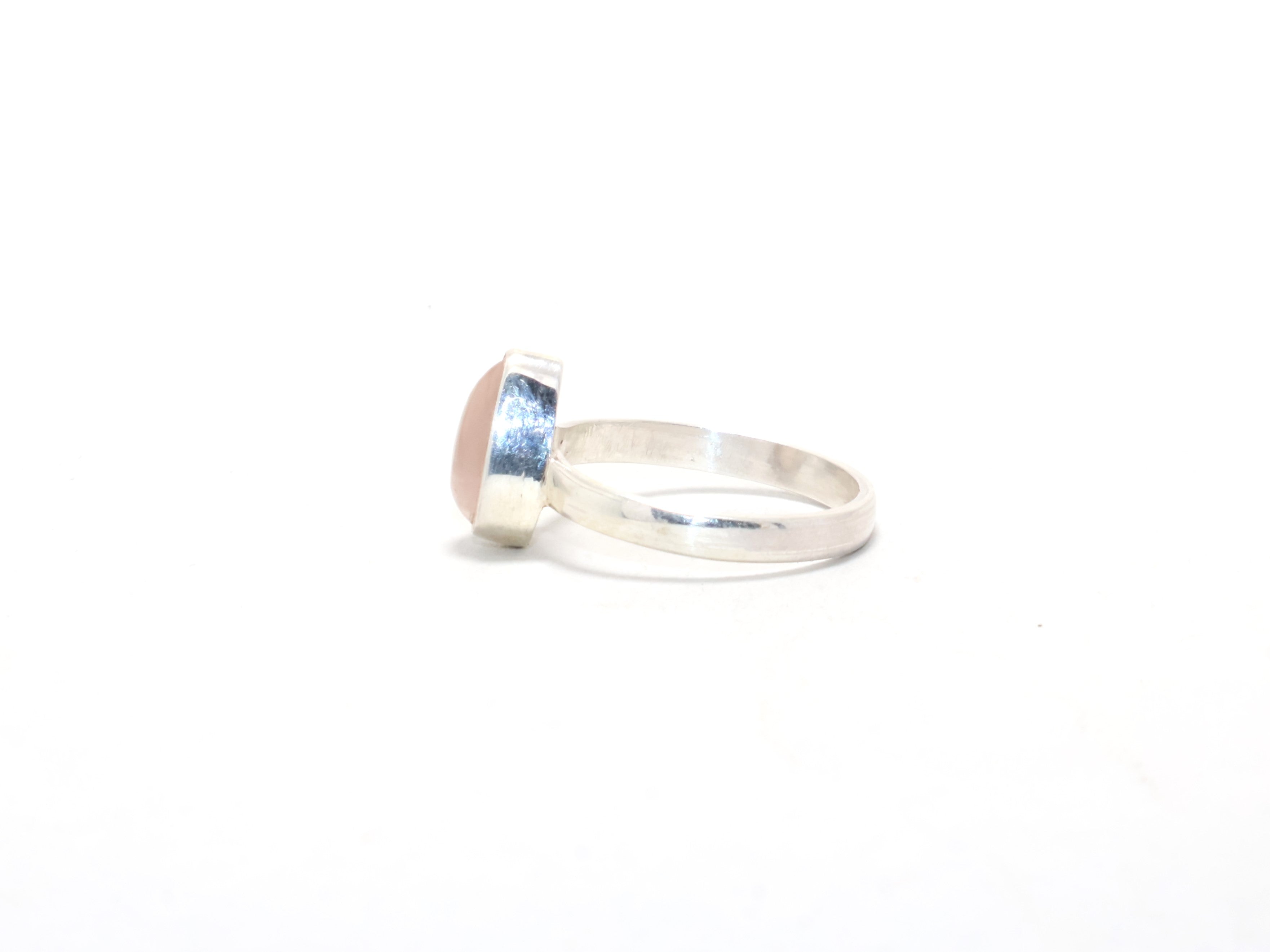 Rosenquarz-Ring Januar Geburtsstein-Ring Handgemachter Schmuck Geschenk für Sie 925 Silberringe Boho Ring Versprechensring