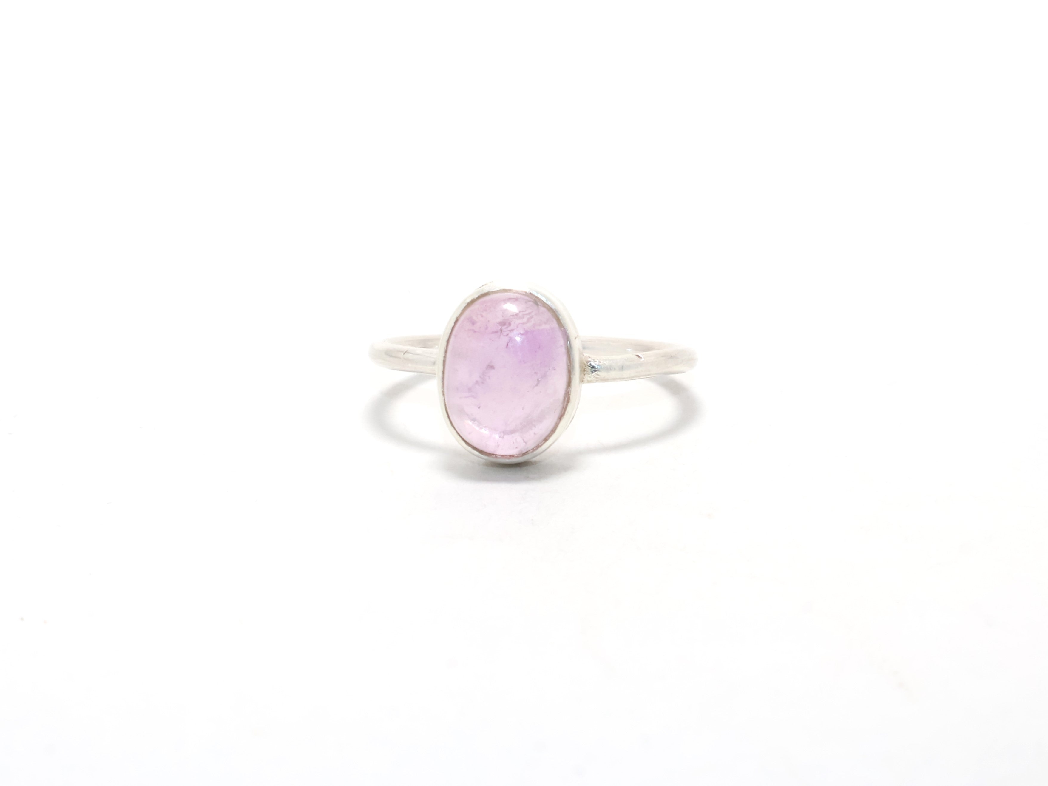 Natuurlijke Amethist Ring Februari Geboortesteen Minimalistische Ring Moderne Stijl 925 Sterling Zilveren Ring