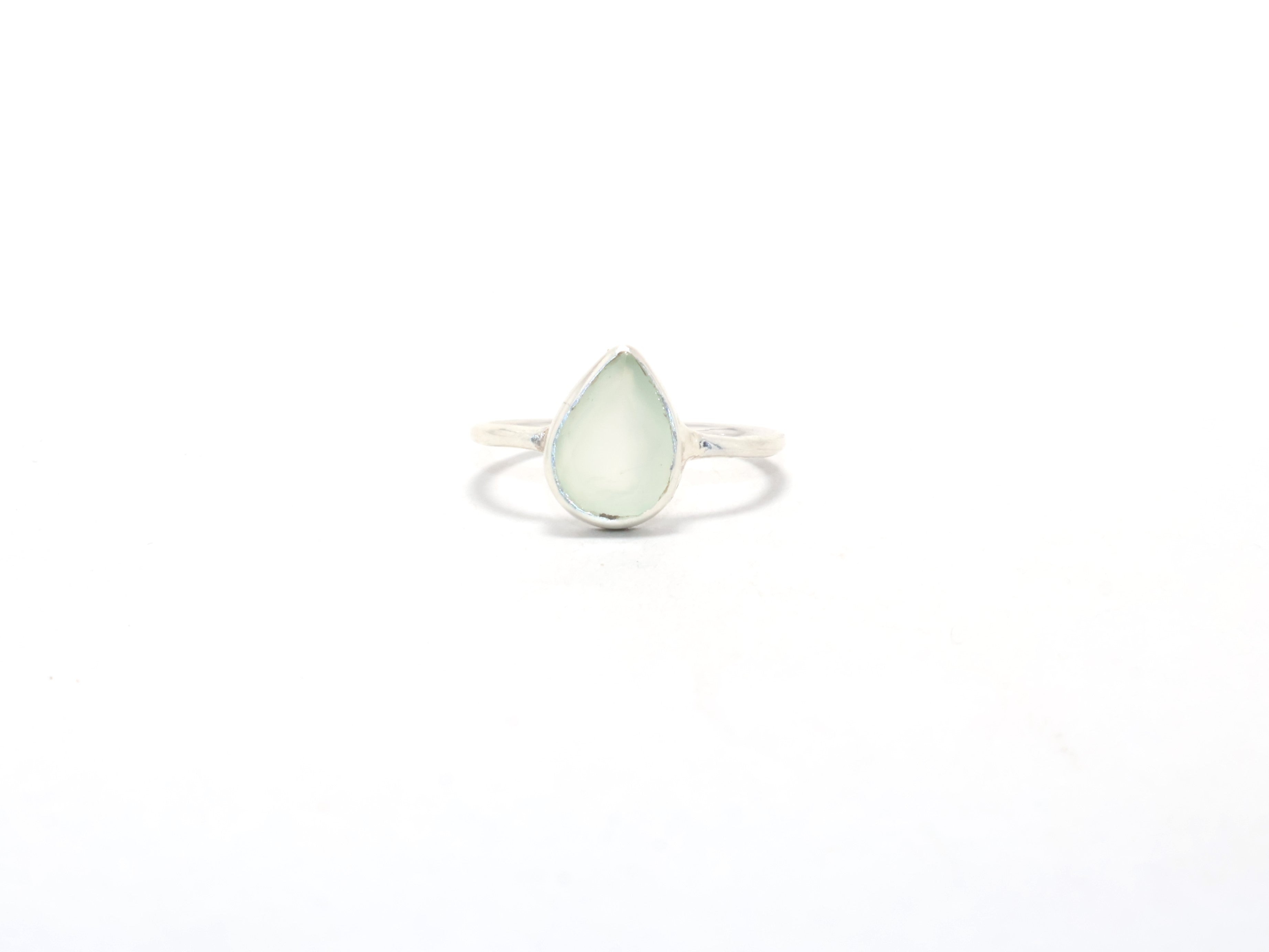 Druppel Aqua Chalcedoon Ring Edelsteen Ring 925 Sterling Zilveren Ring Boho Ring Cocktail Ring Cadeau Voor Haar
