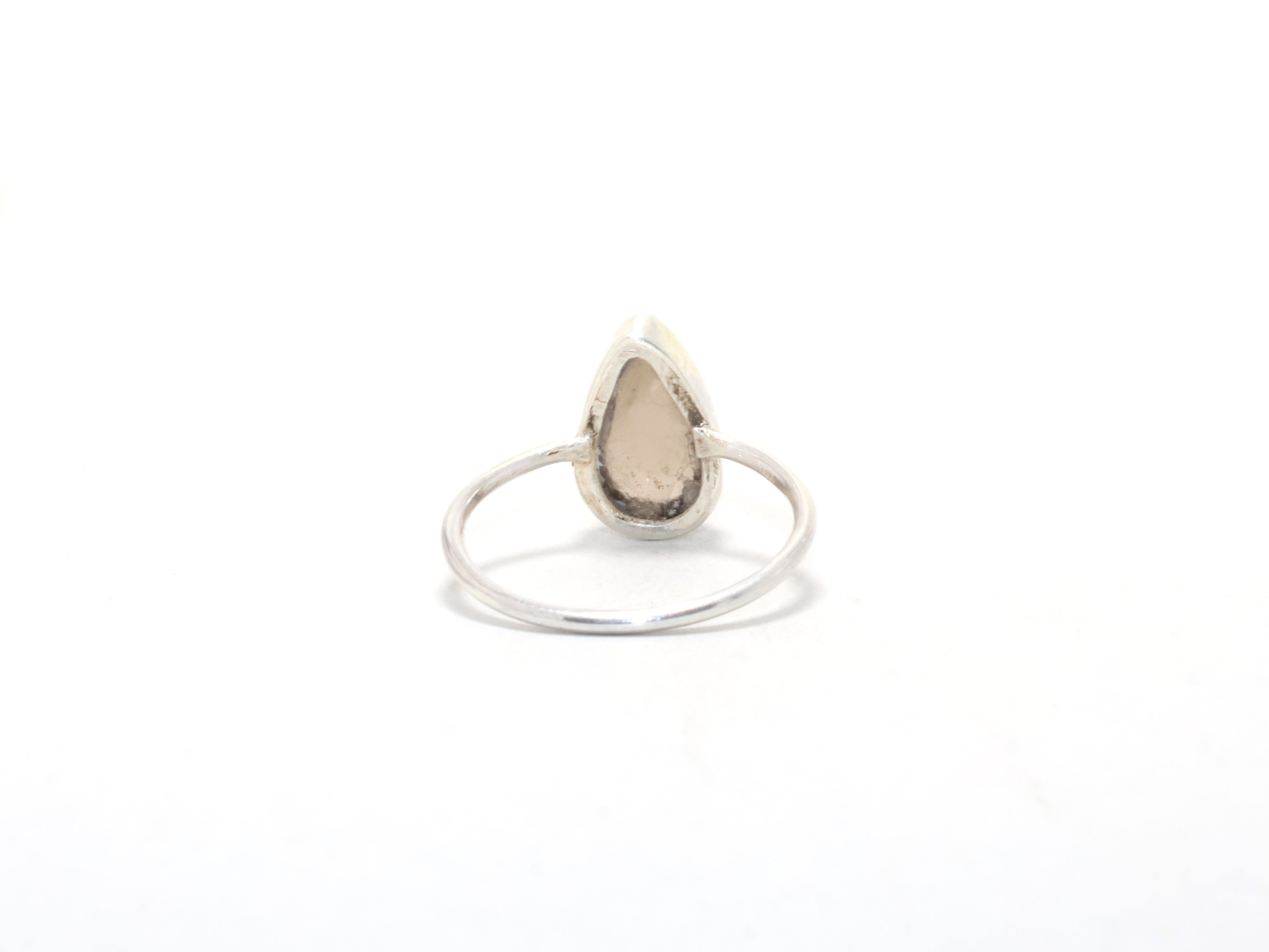 Birnen Rauchquarz Ring Minimalistischer Ring Edelstein Ring 925 Sterling Silber Cocktail Ring Geschenk für Sie