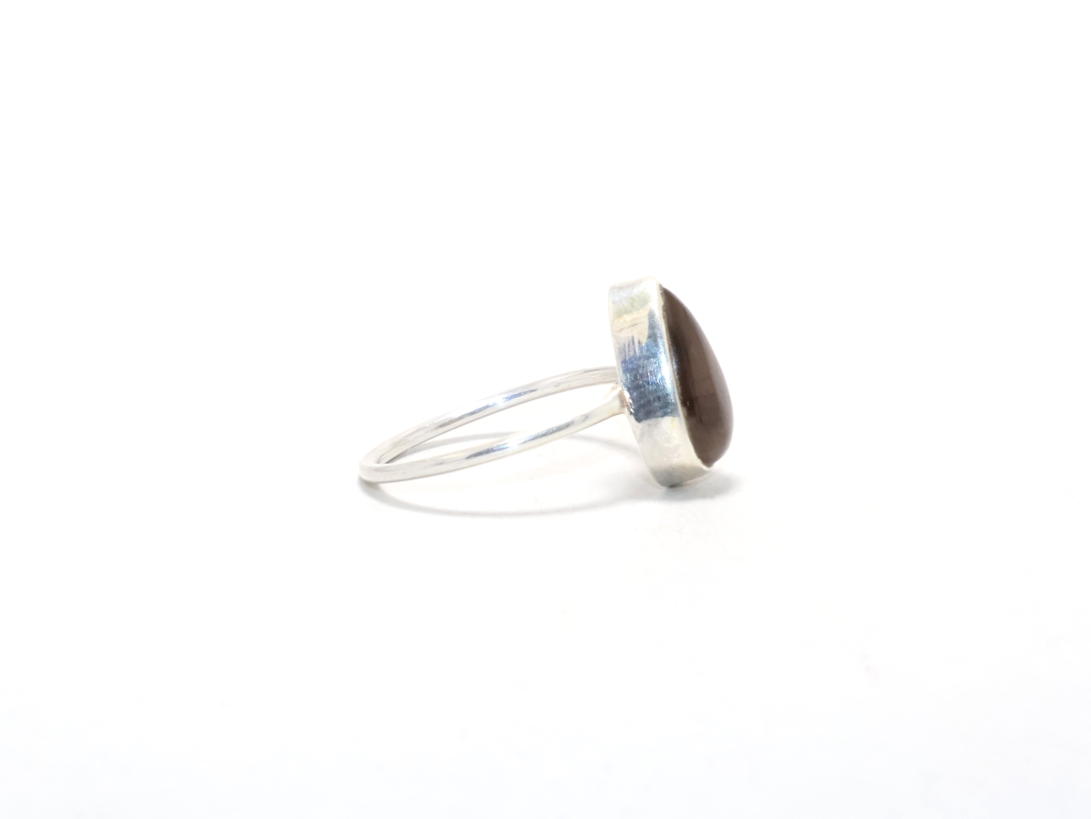 Birnen Rauchquarz Ring Minimalistischer Ring Edelstein Ring 925 Sterling Silber Cocktail Ring Geschenk für Sie