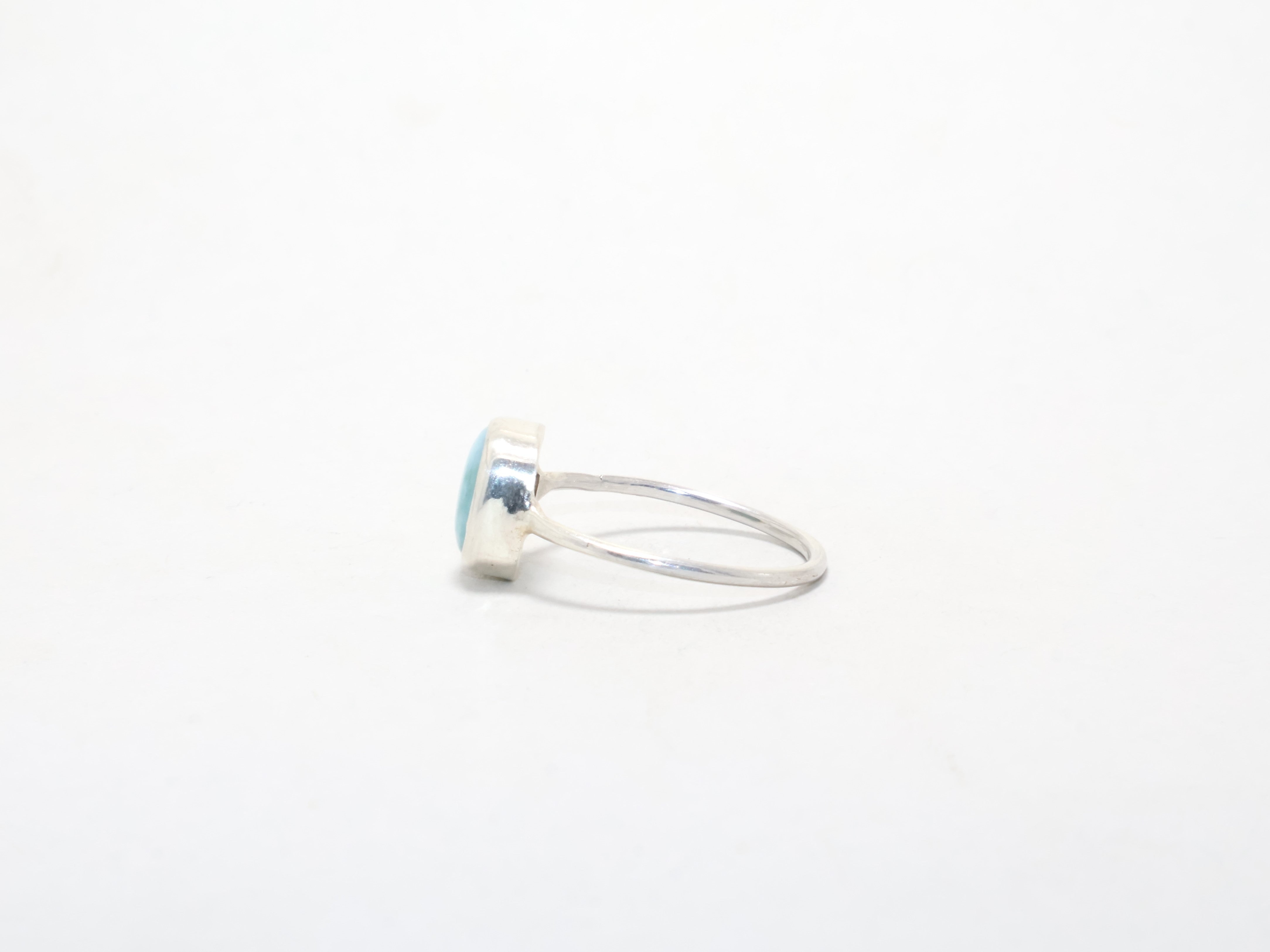Natürlicher Larimar Ring 925 Sterling Silber Ring Boho Edelsteinring Stapelbarer minimalistischer Ring Geschenk für sie