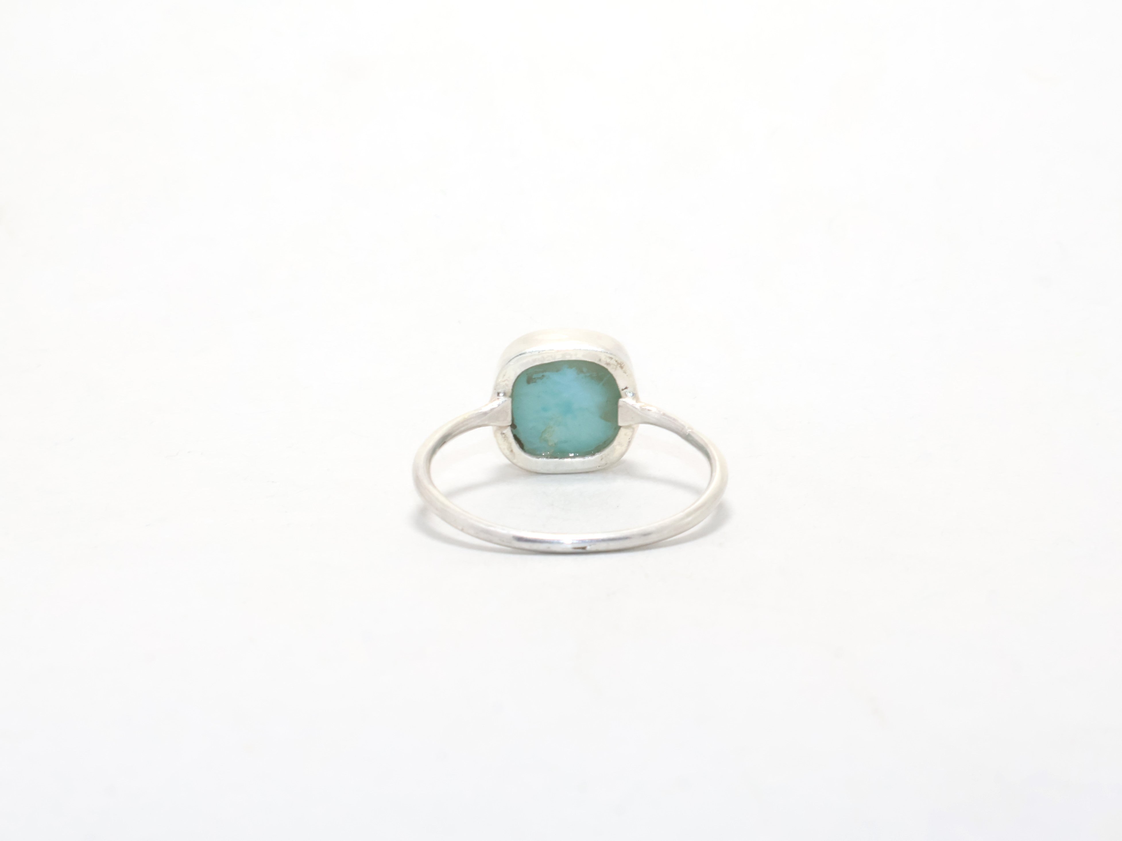 Natürlicher Larimar Ring 925 Sterling Silber Ring Boho Edelsteinring Stapelbarer minimalistischer Ring Geschenk für sie