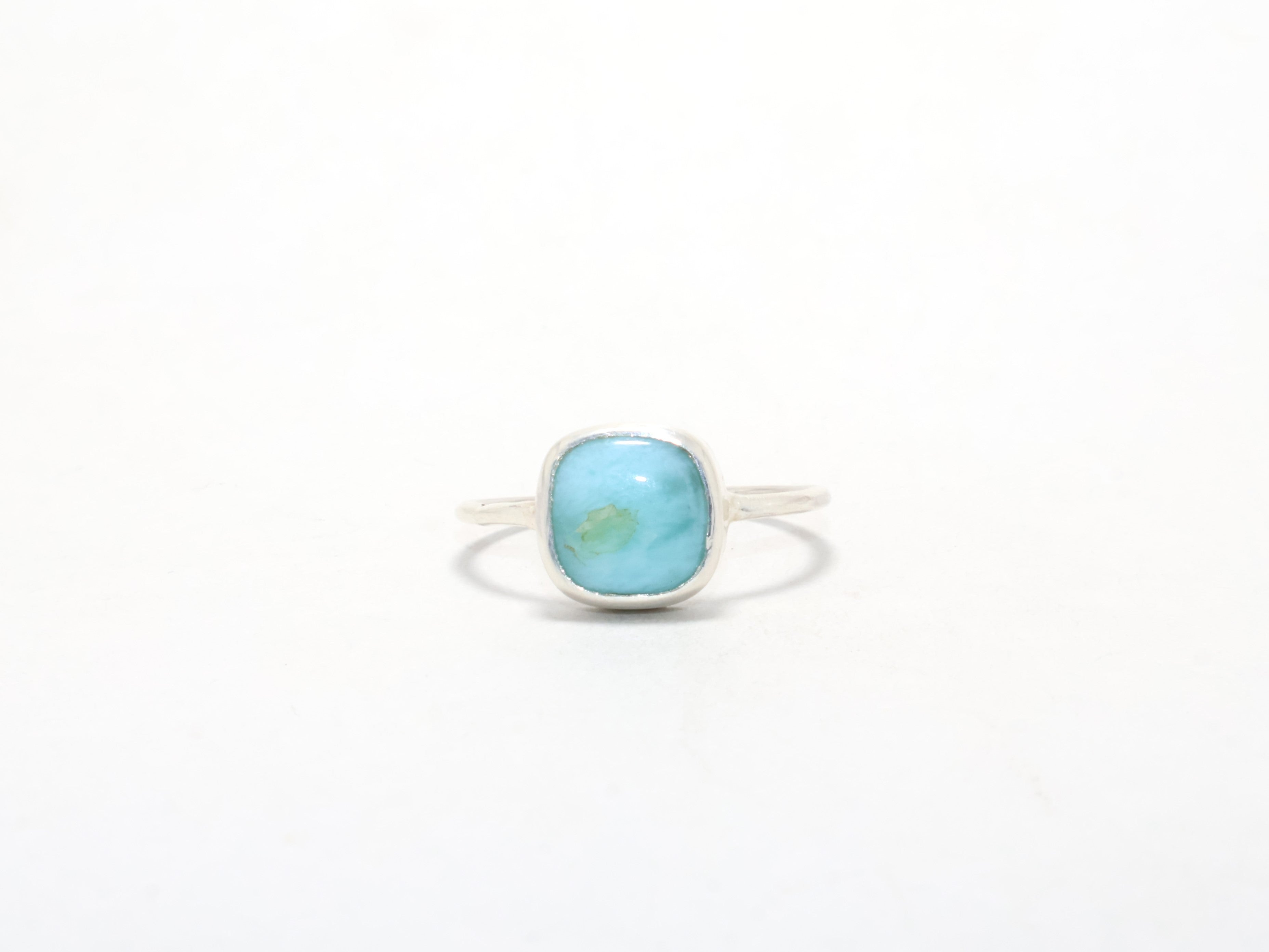 Natürlicher Larimar Ring 925 Sterling Silber Ring Boho Edelsteinring Stapelbarer minimalistischer Ring Geschenk für sie