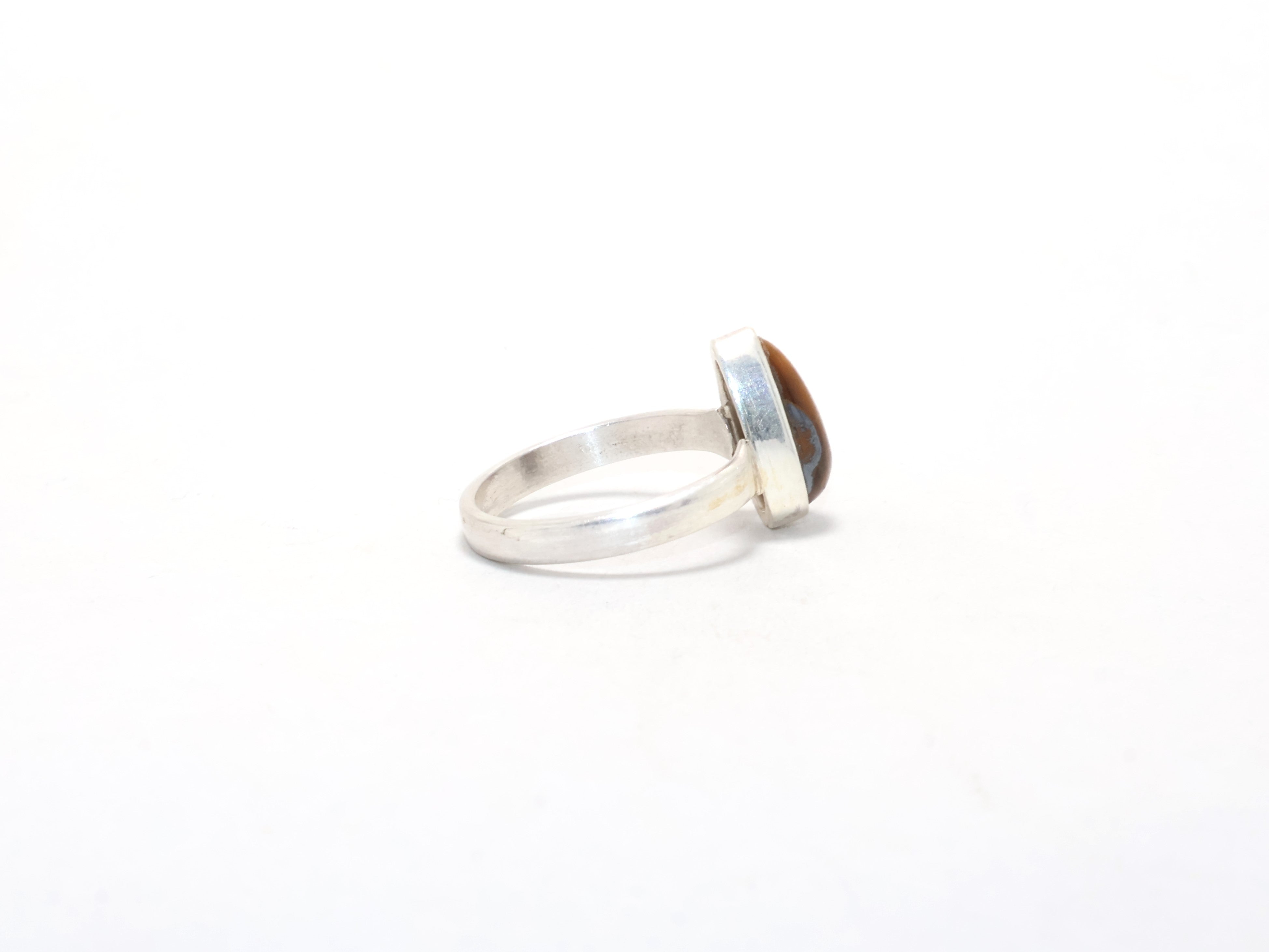 Birnen Tigerauge Ring Versprechensring Zarter Ring 925 Sterling Silber Boho Ring Handgemachter Ring Geschenk für sie Verlobungsring