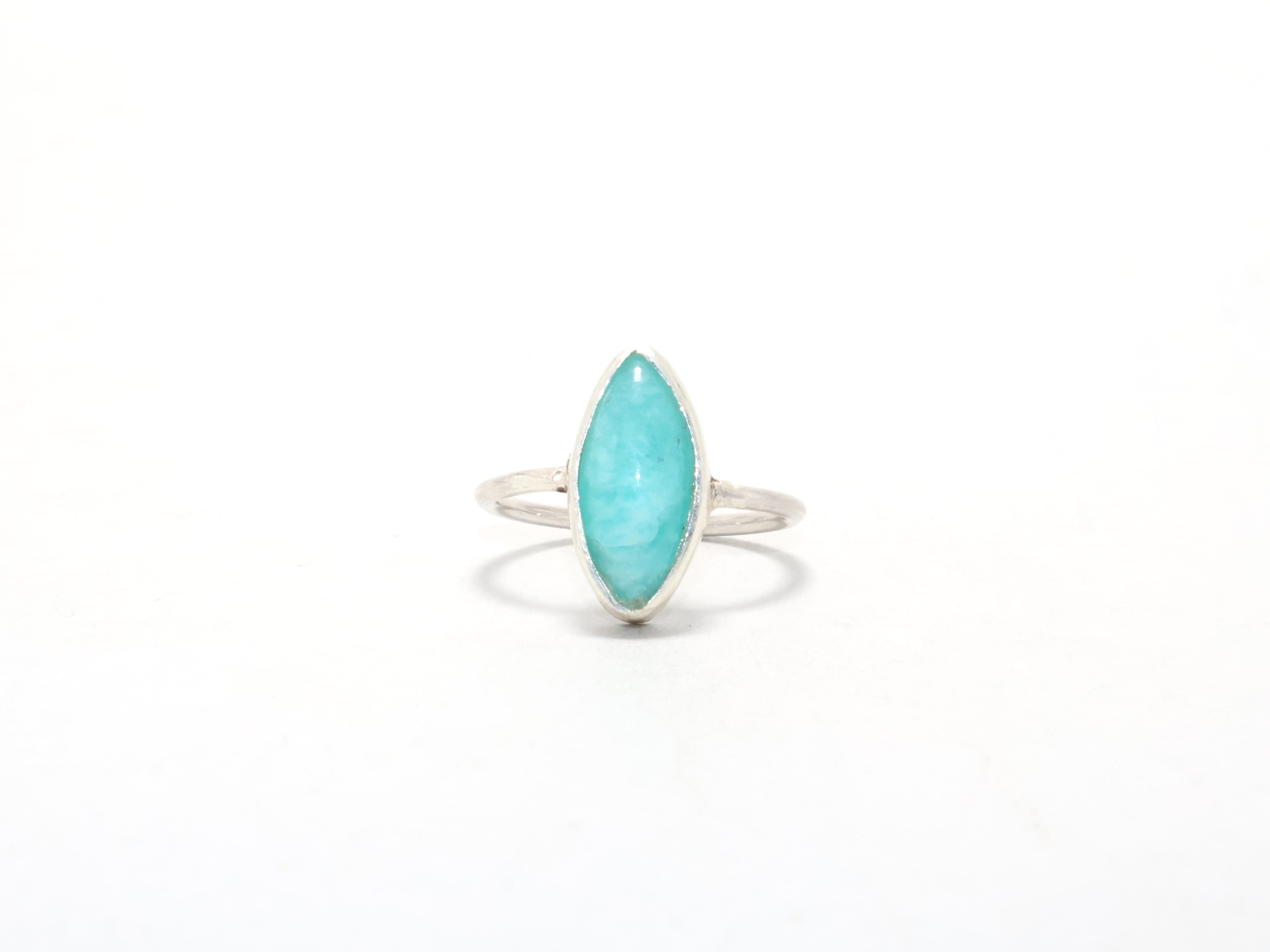 Marquise-Amazonit-Ring Stapelring Edelsteinring Boho-Ring Geschenkidee Cocktailring Zarter Ring