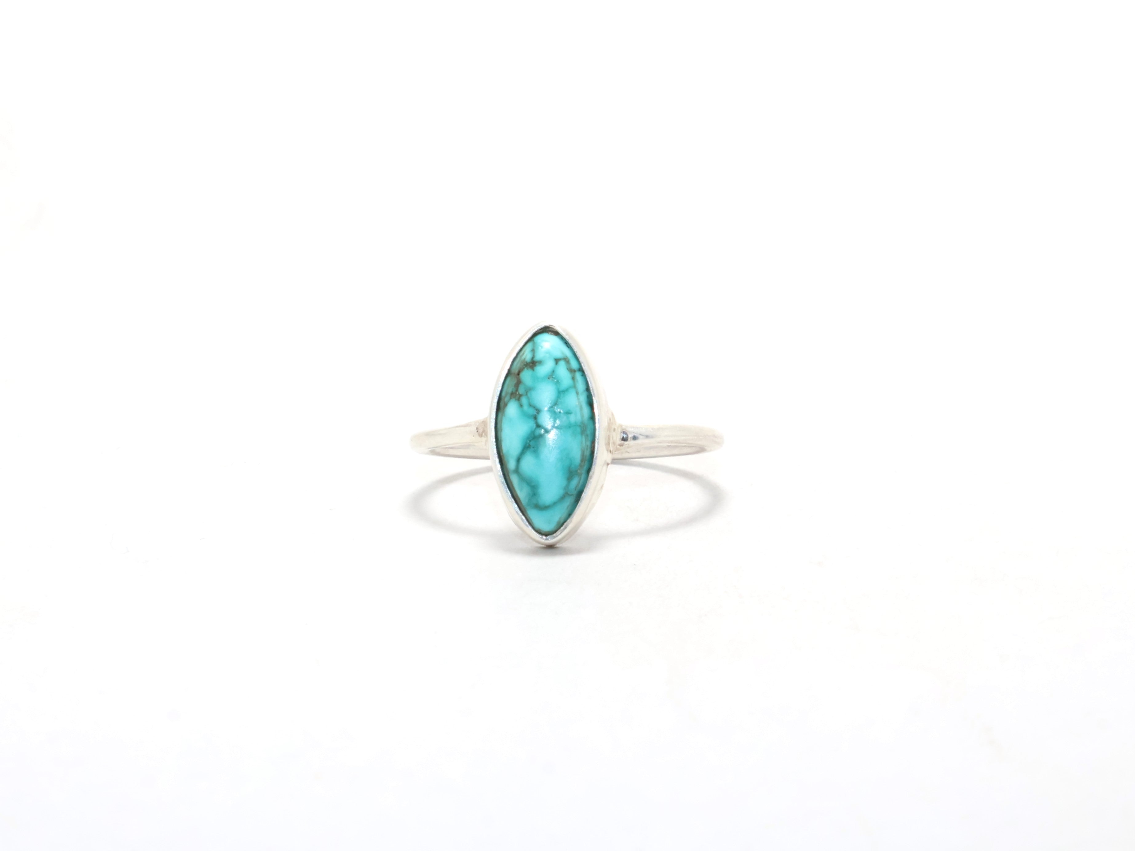 Blauer Türkis Ring Boho Ring Handgefertigter Ring 925 Sterling Silber Ring Designer Ring Geburtssteinring