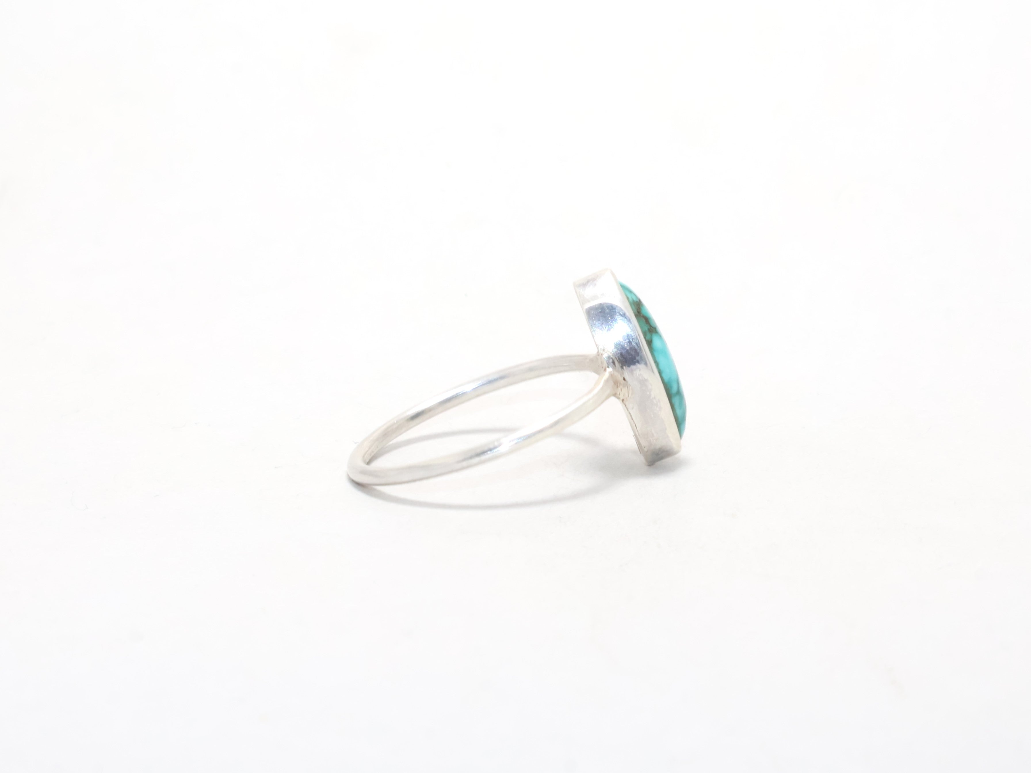 Blauer Türkis Ring Boho Ring Handgefertigter Ring 925 Sterling Silber Ring Designer Ring Geburtssteinring