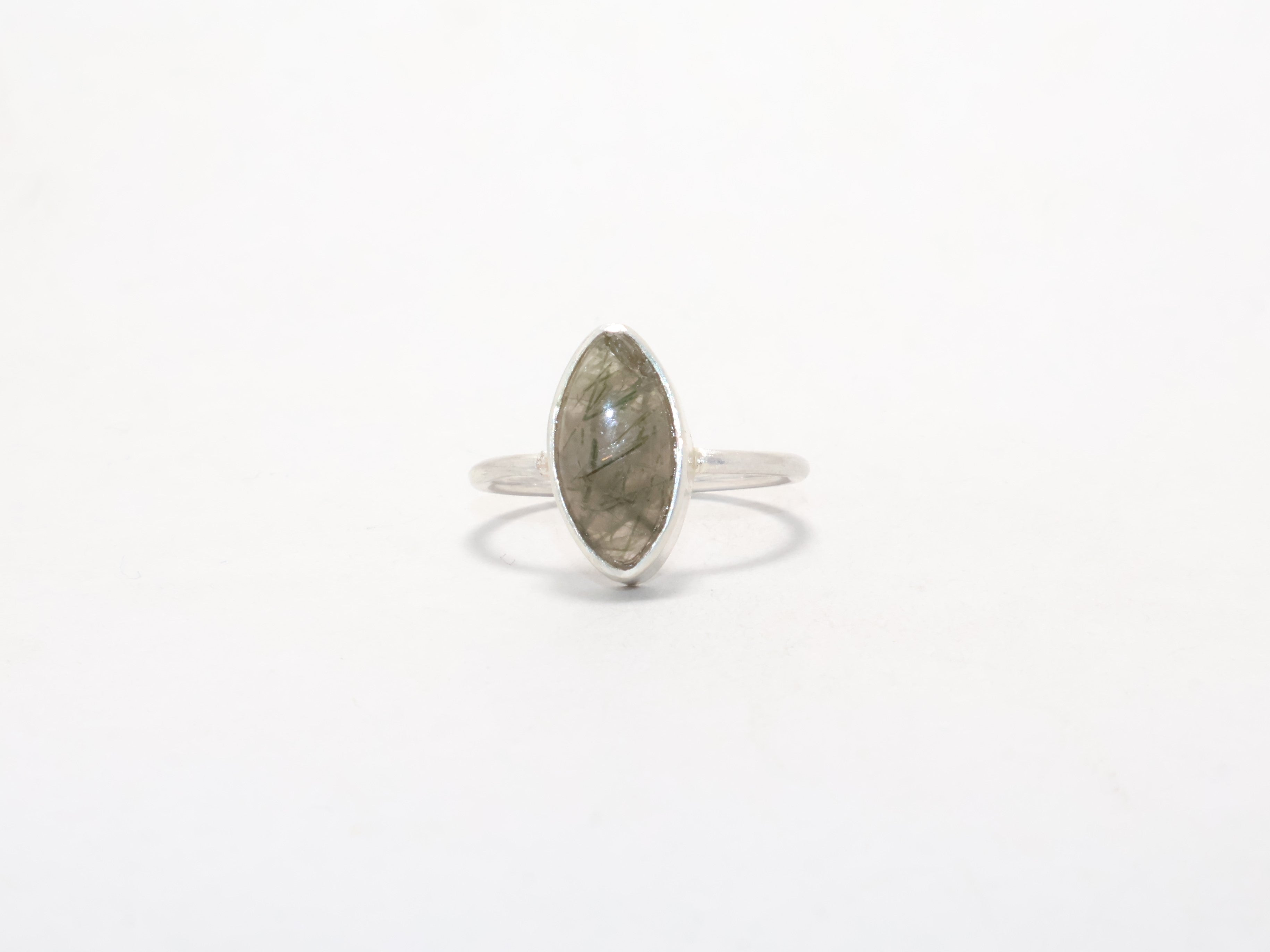 Marquise Schwarzer Rutil Ring 925 Sterling Silber Ring Handgefertigter Ring Versprechensring Geschenk für Sie Geburtssteinring