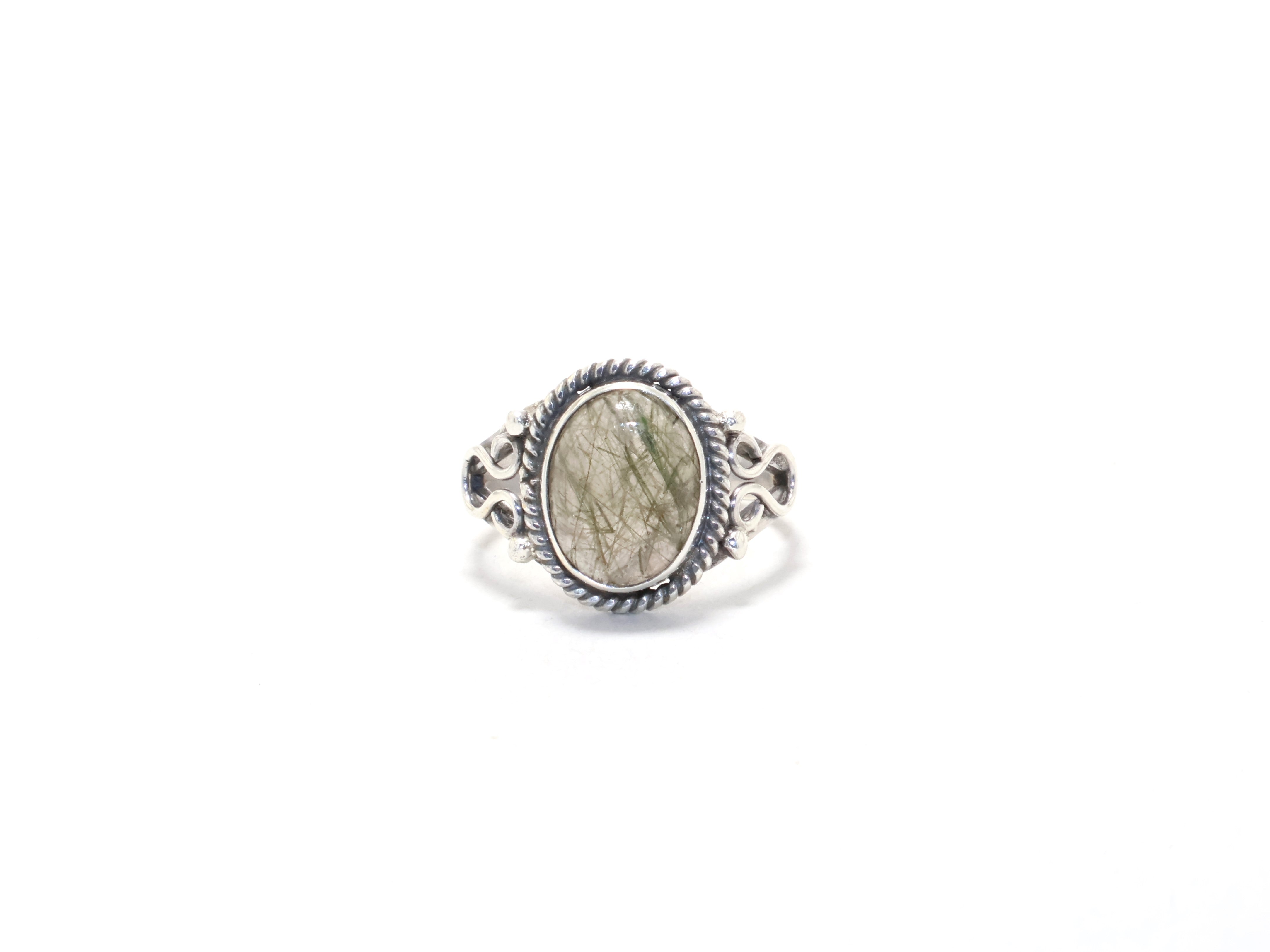 Schwarzer Rutilstein-Ring Handgefertigter Ring Edelsteinring Geschenkartikel Böhmischer Silberschmuck Verlobungsring Geburtssteinring Geschenkidee