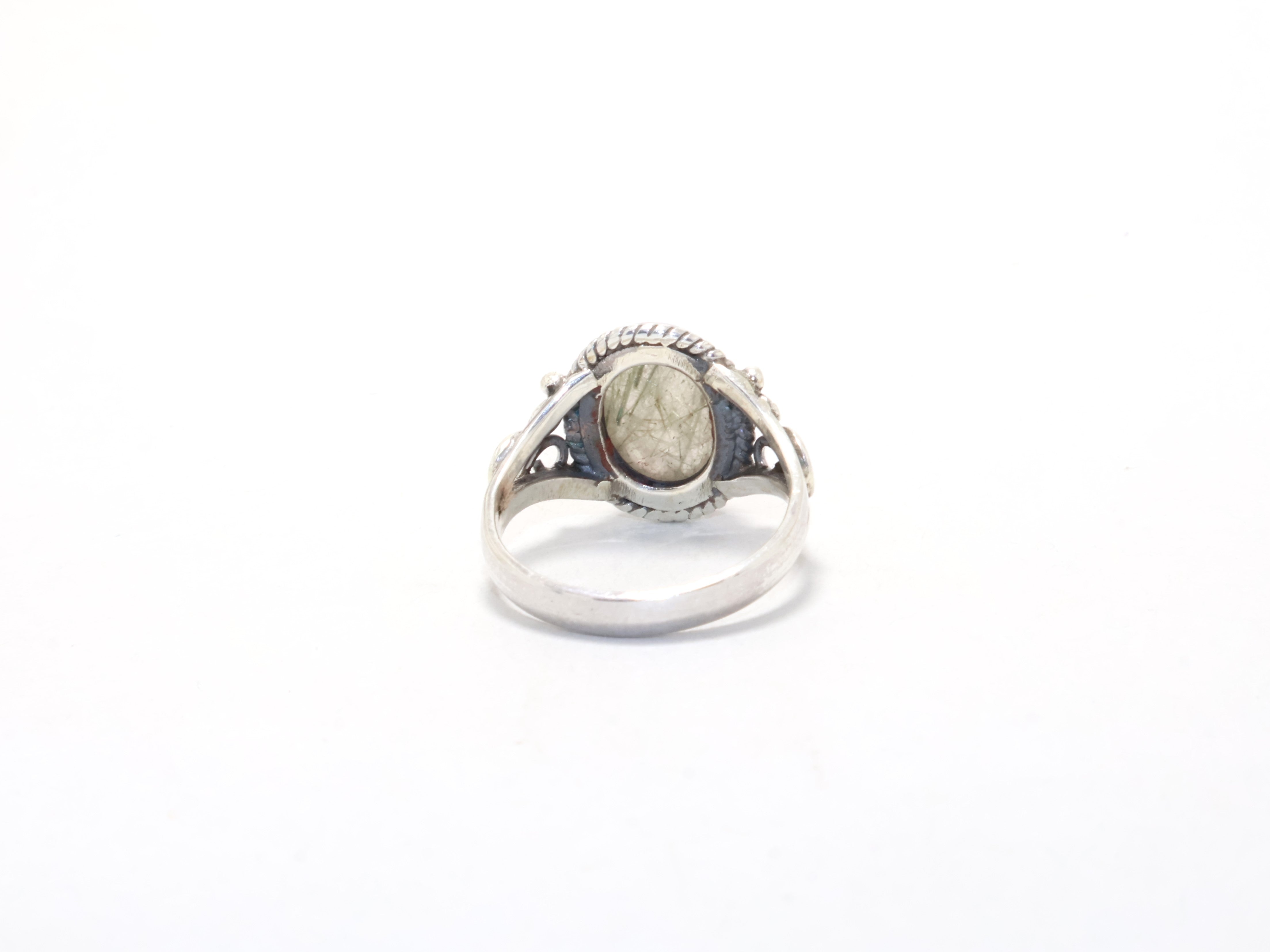 Black Rutile Stone Ring Handmade Ring Gemstone Ring Gift Item Bohemian Silver Jewelry Promise Ring Birthstone Ring Gift Idea