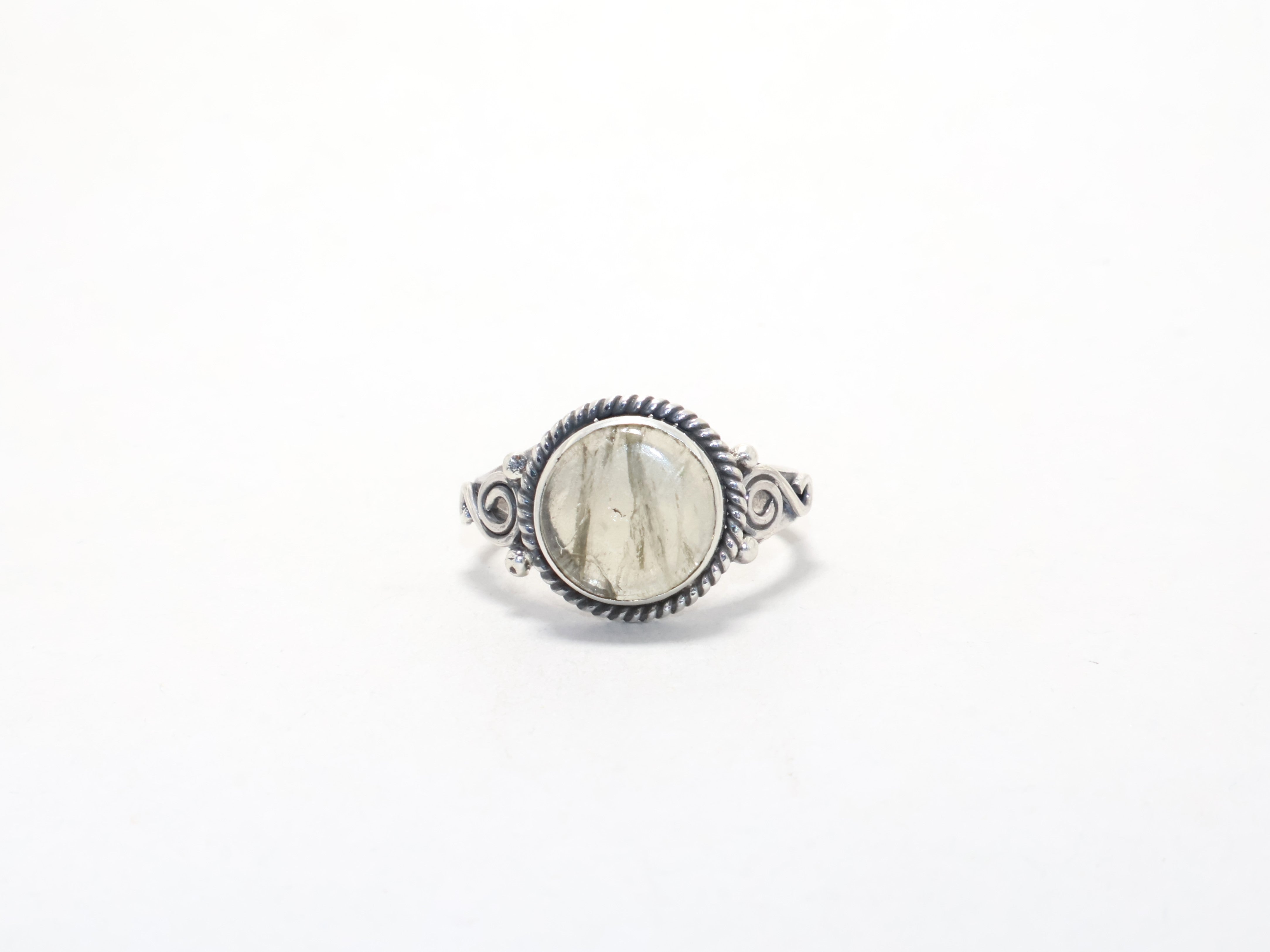 Echter Zitronenquarzring, 925er Silberring, Edelsteinring, zierlicher Cocktailring, Verlobungsring, Geschenkidee, Bohemian-Ring