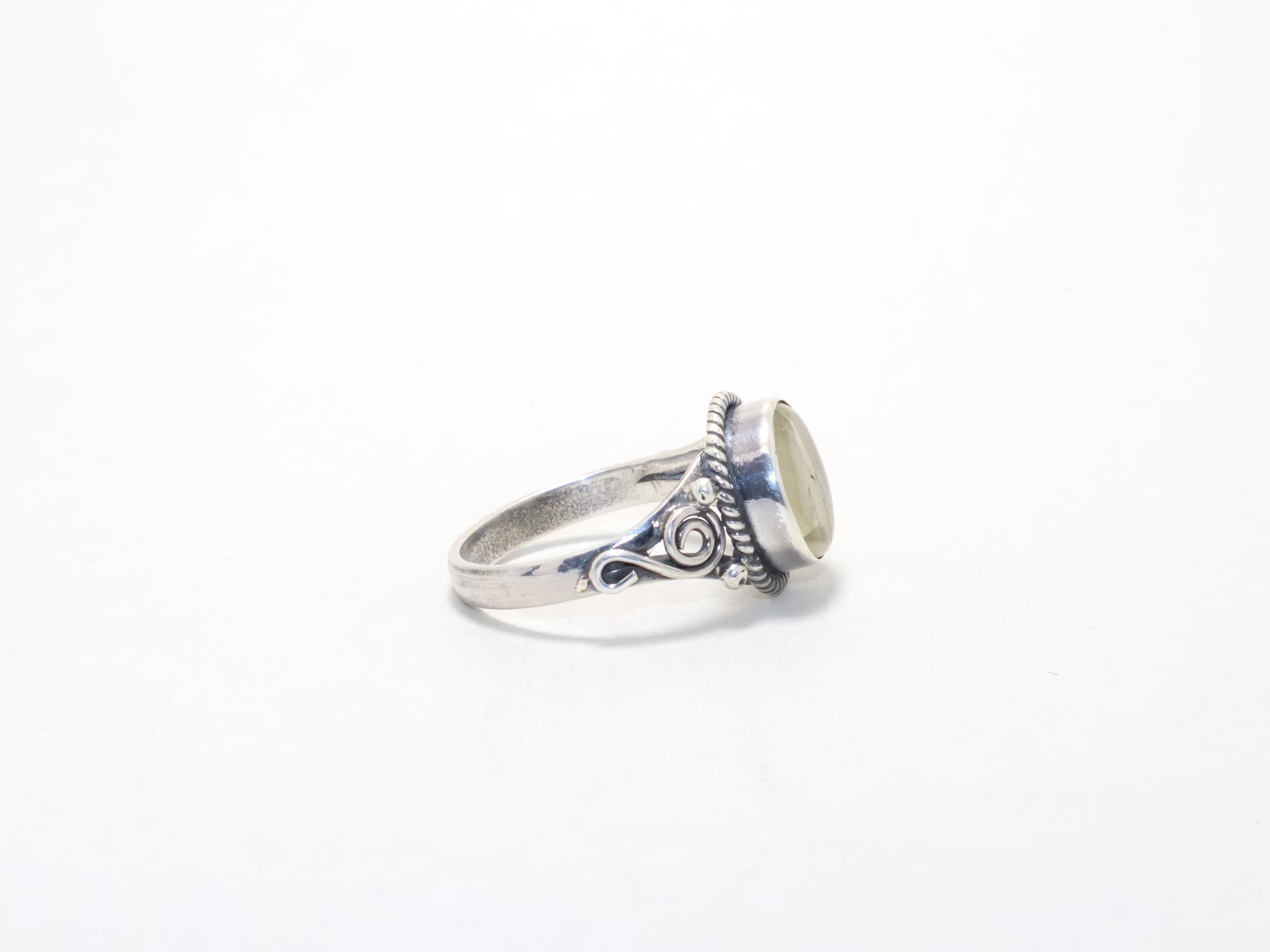 Echter Zitronenquarzring, 925er Silberring, Edelsteinring, zierlicher Cocktailring, Verlobungsring, Geschenkidee, Bohemian-Ring