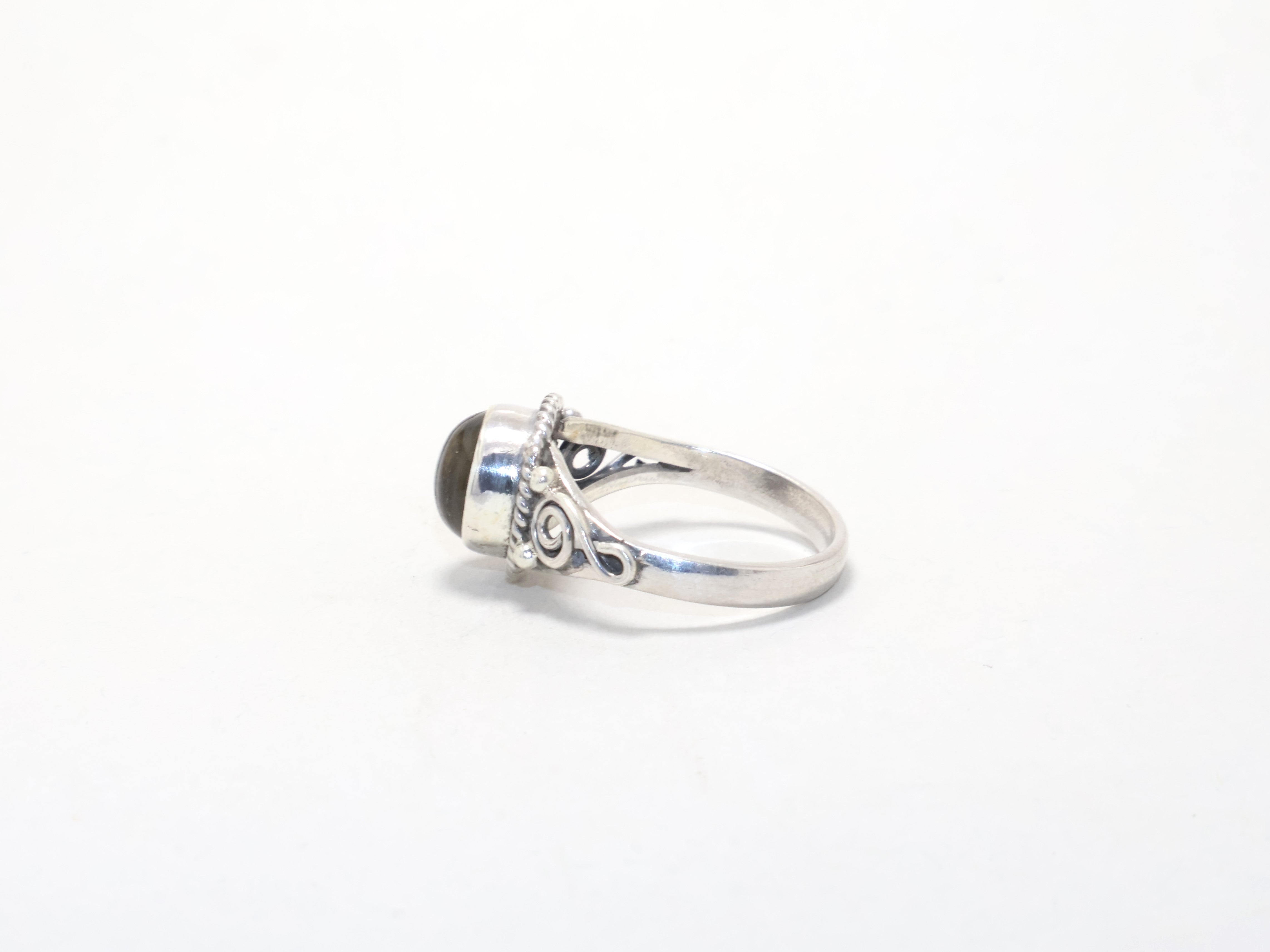 Blaues Feuer Labradorit Ring Februar Geburtsstein 925 Sterling Silber Ring Geschenk für Sie Edelsteinringe Cocktailring