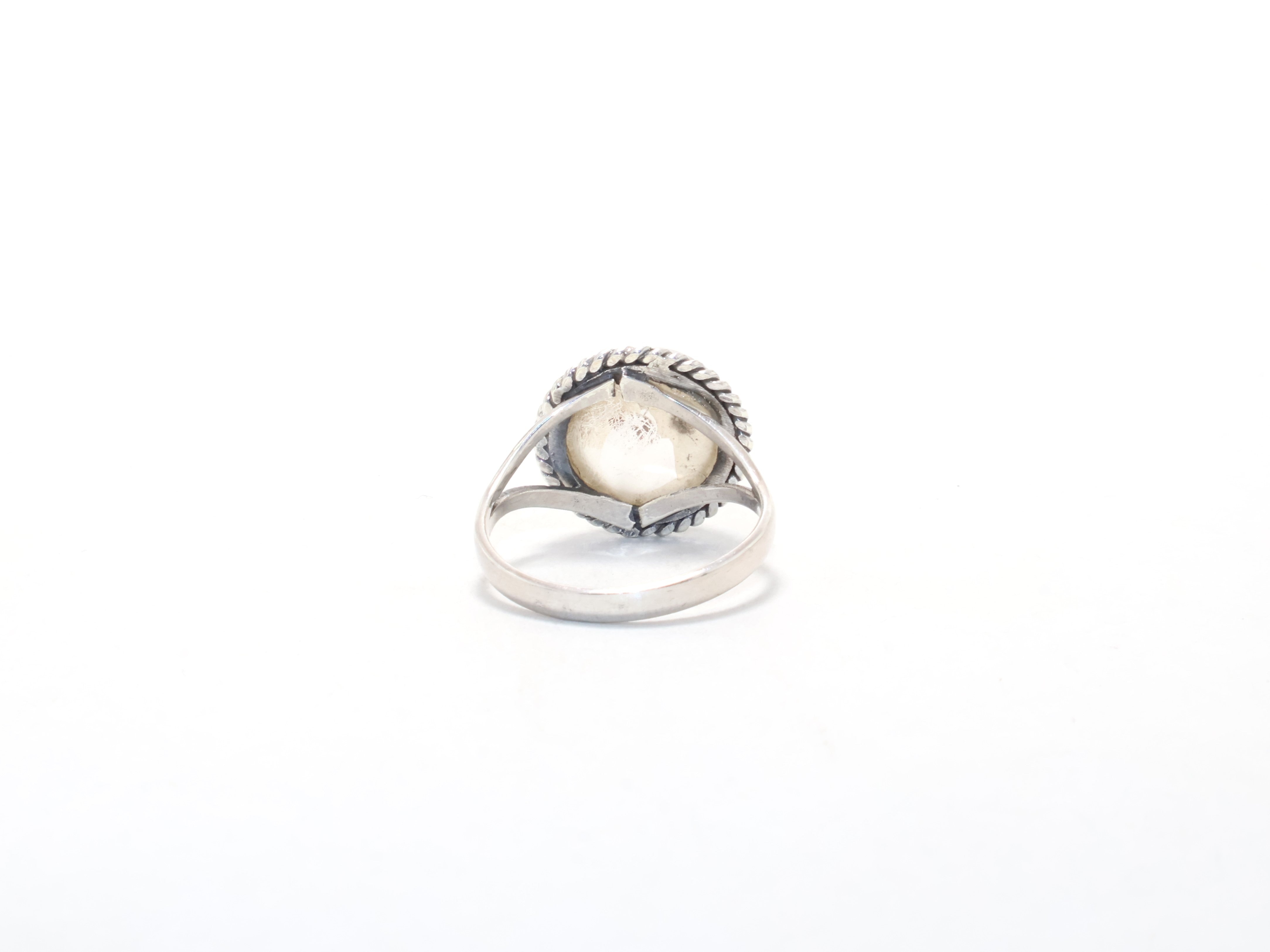 Echter klarer Quarzring Designerring Boho Zierlicher Ring Cocktailring Edelsteinring 925er Sterlingsilber