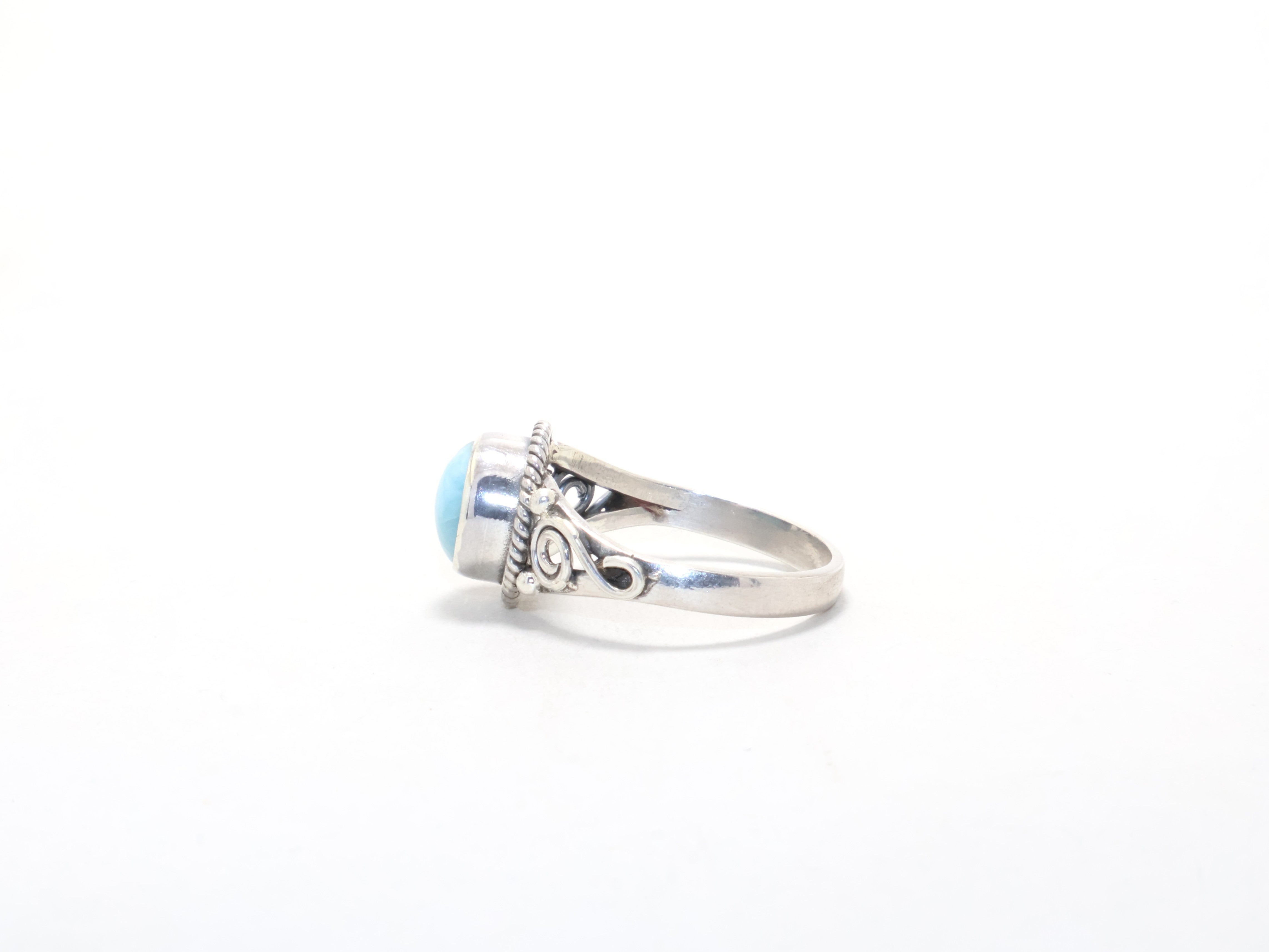 Blauwe Larimar Edelsteen Ring Cocktail Ring Cadeau-idee Handgemaakte Alledaagse Ring Boheemse Ring Cadeau Voor Haar