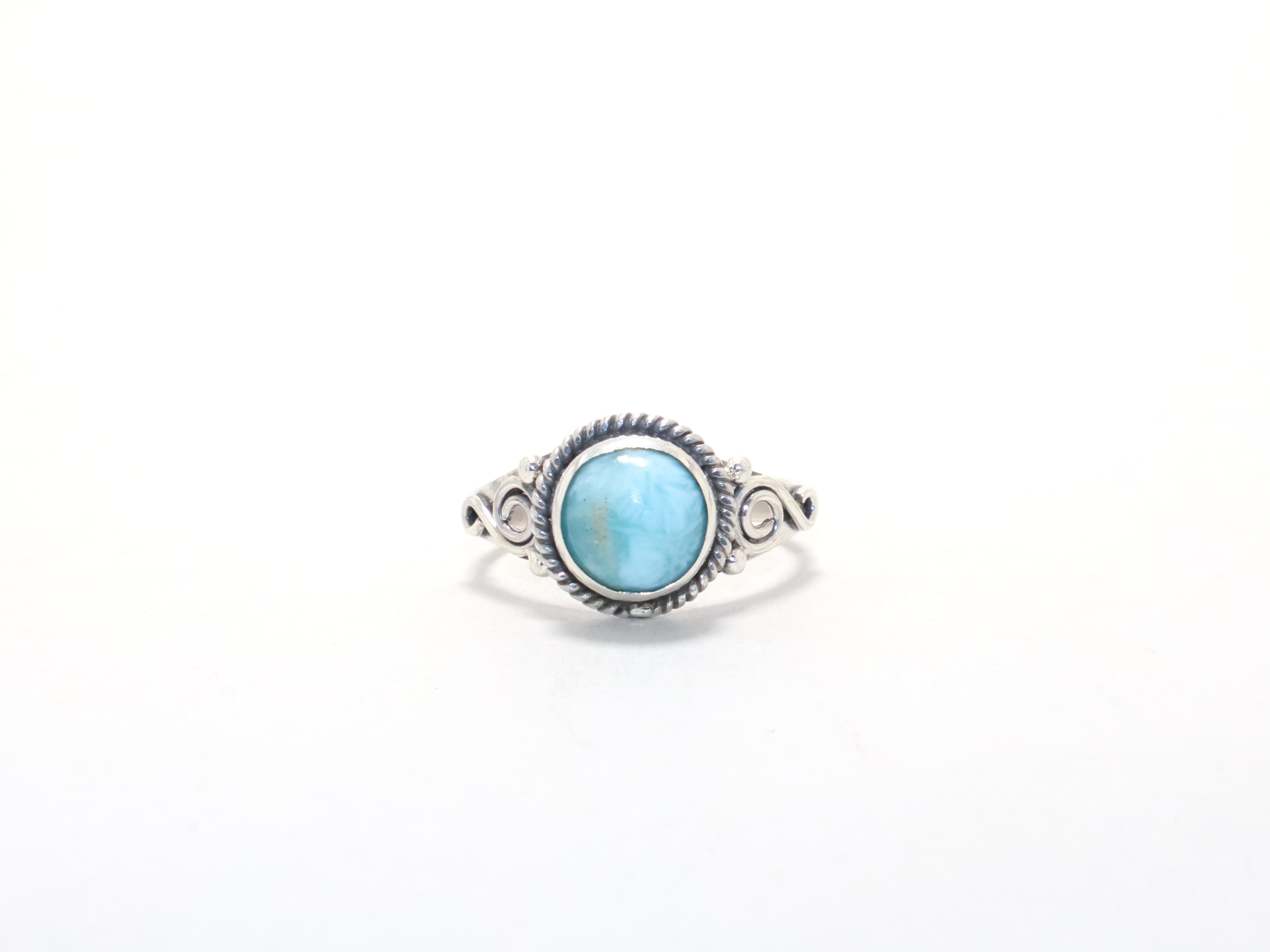 Blauwe Larimar Edelsteen Ring Cocktail Ring Cadeau-idee Handgemaakte Alledaagse Ring Boheemse Ring Cadeau Voor Haar