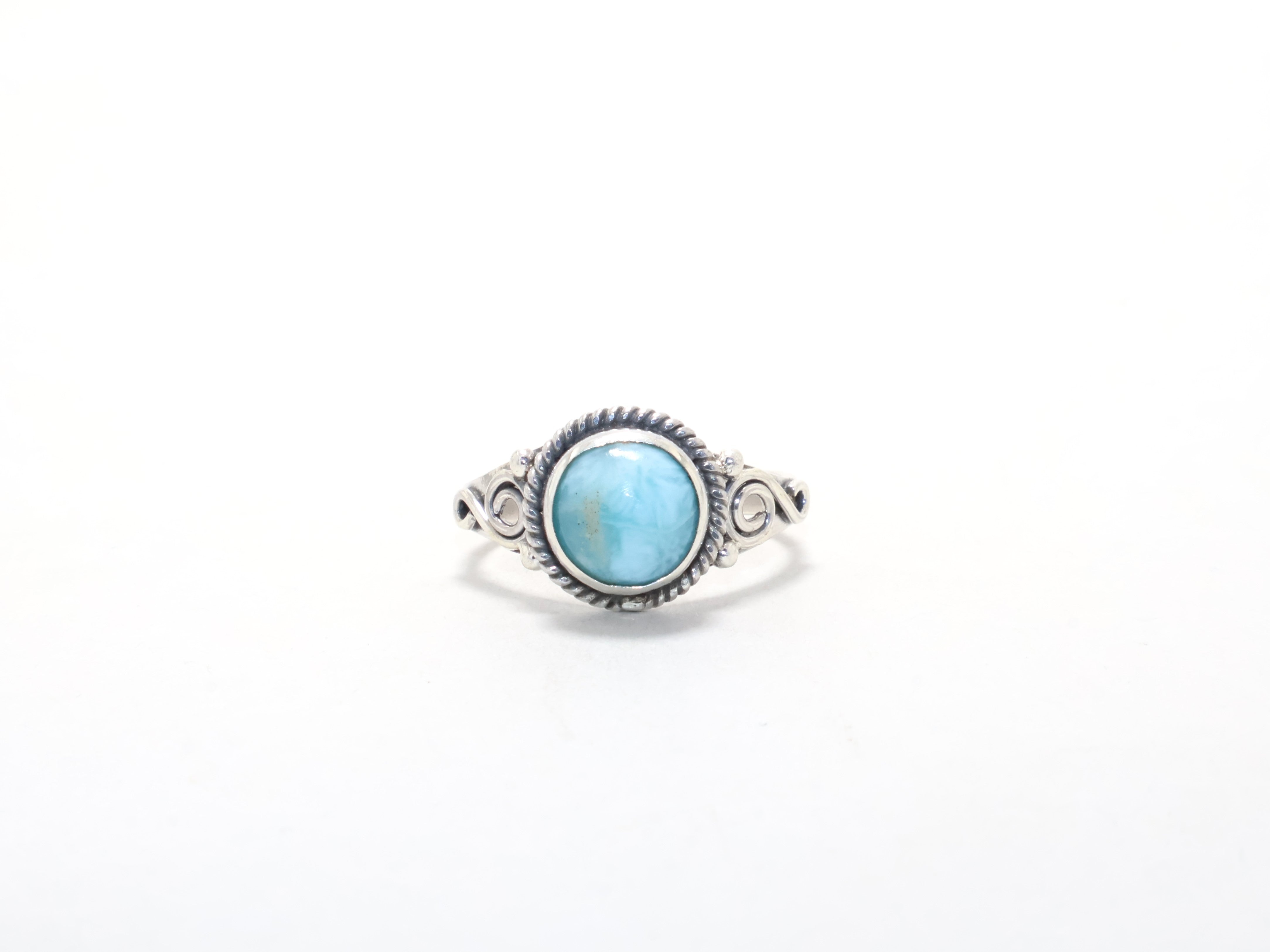 Blauwe Larimar Edelsteen Ring Cocktail Ring Cadeau-idee Handgemaakte Alledaagse Ring Boheemse Ring Cadeau Voor Haar