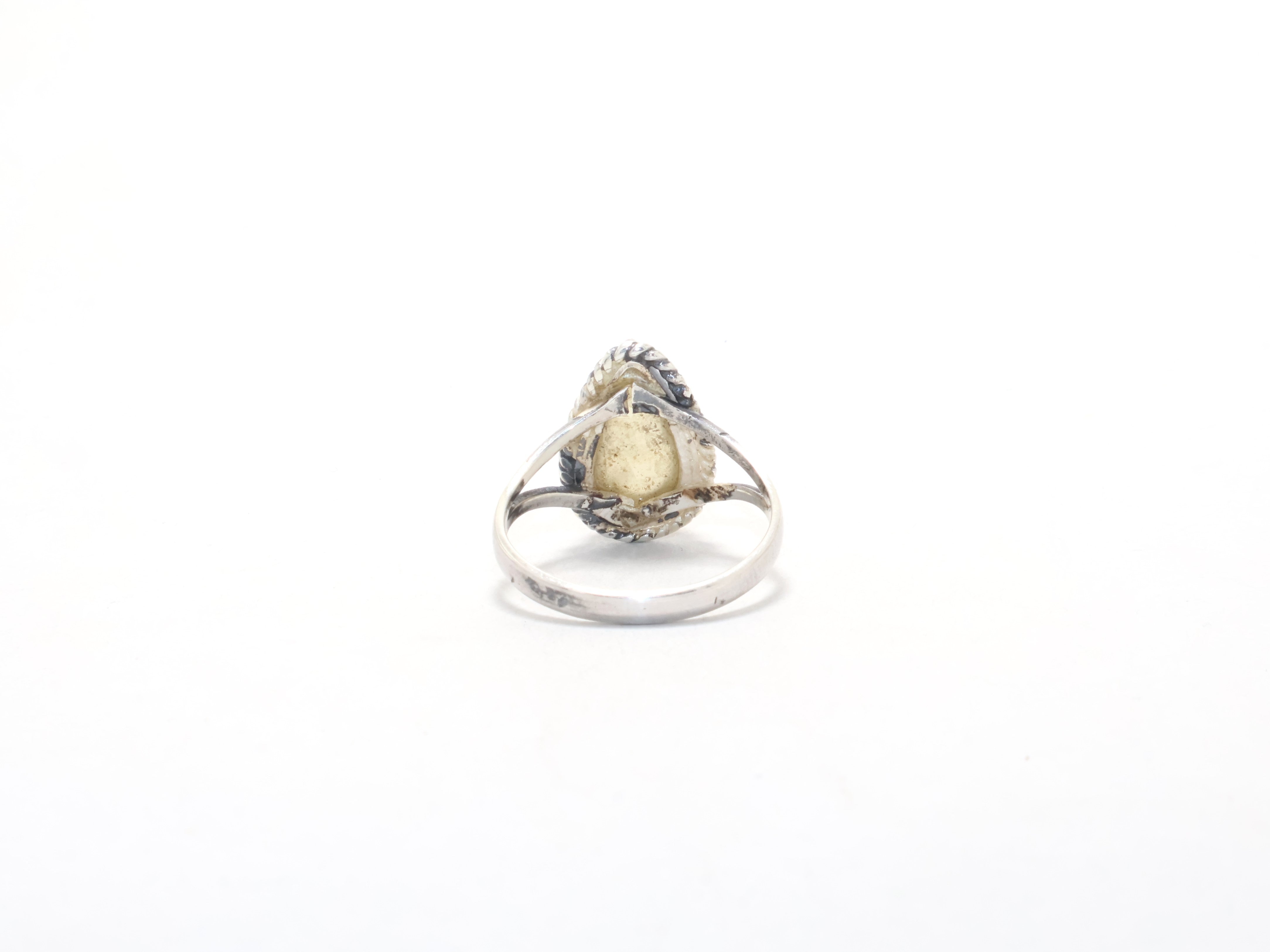 Echter Birnen-Zitronenquarz Gelber Edelsteinring Geburtssteinring Geschenk für Jedermann Zierlicher Ring 925 Sterling Silber