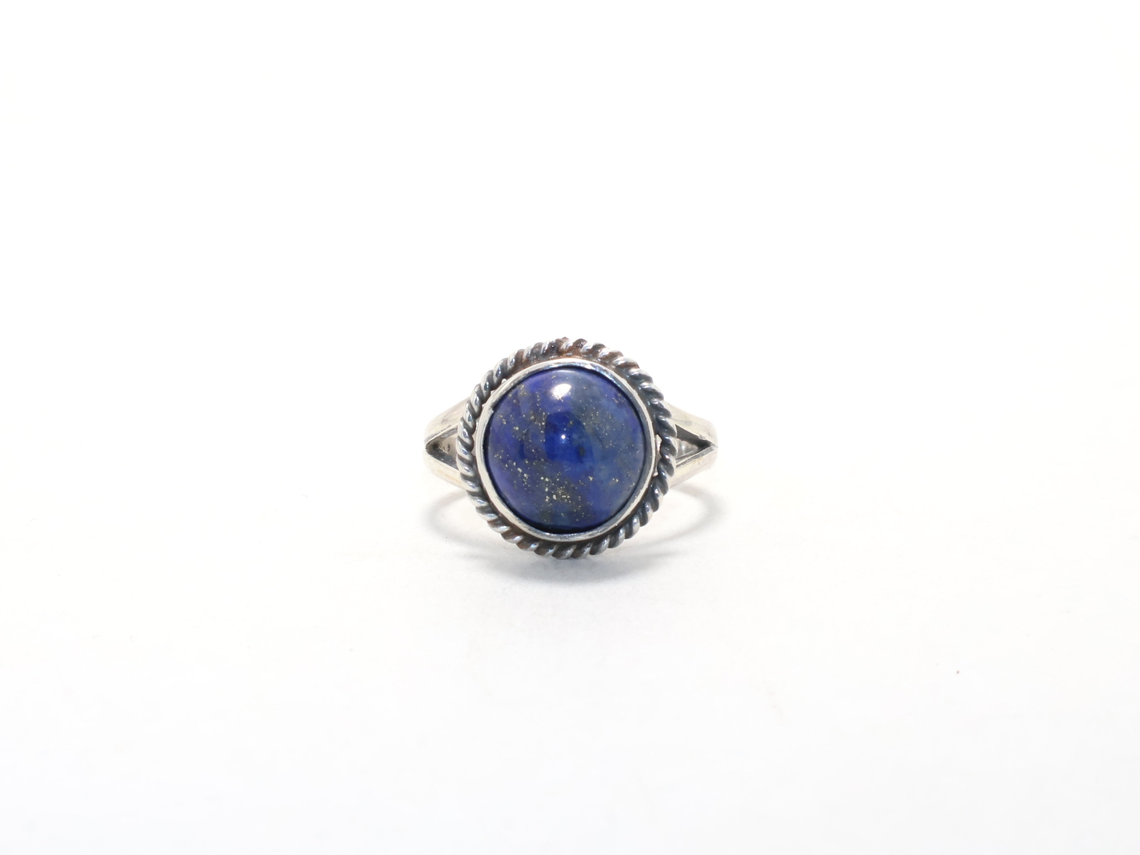 Runder Lapislazuli Ring Blauer Edelstein Boho Ring Versprechensring Zierlicher Ring Handgemachter Ring Böhmischer Ring Silberschmuck Geschenkidee