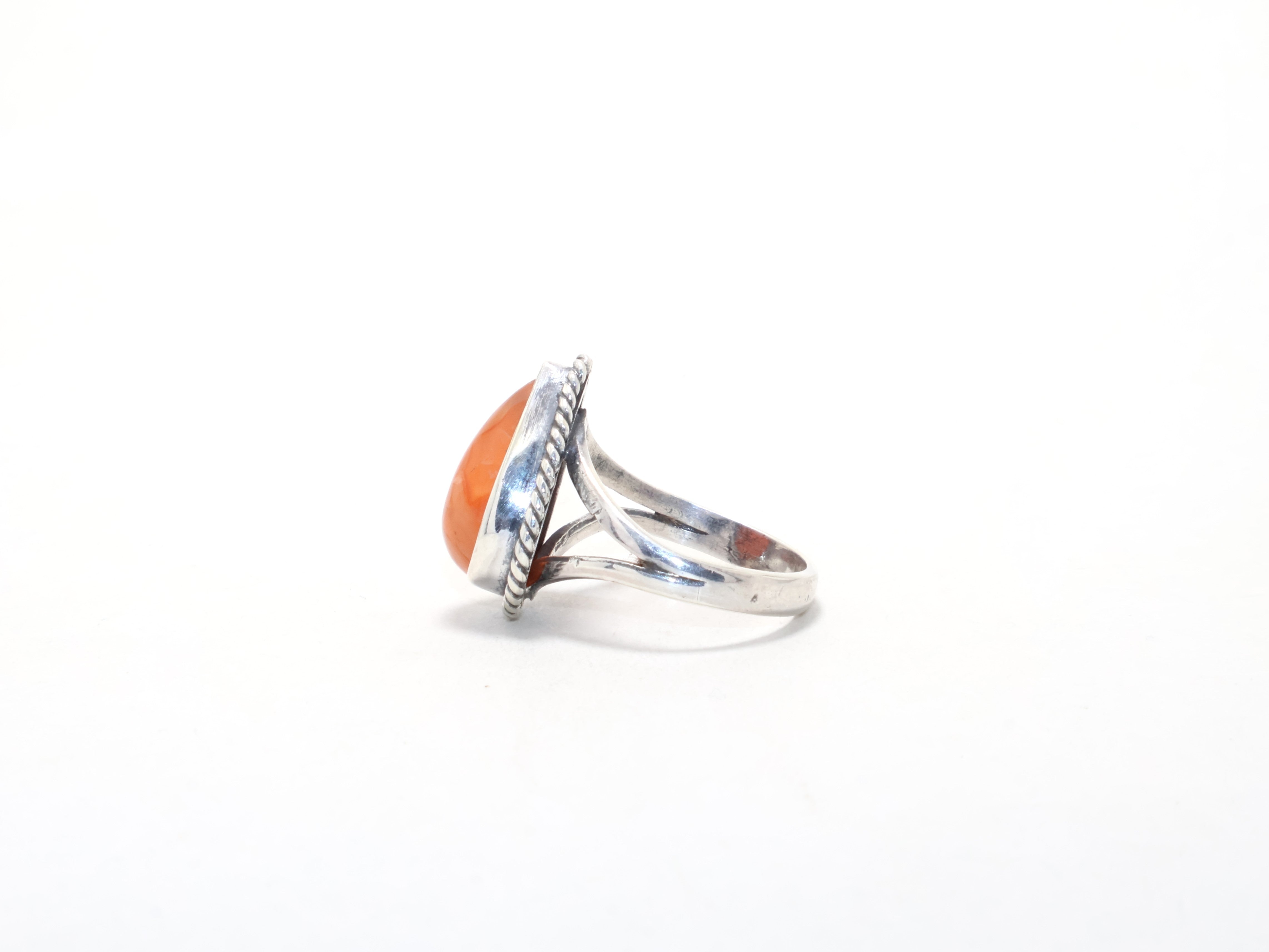 Birnenförmiger Karneol-Edelsteinring Oranger Stein 925 Sterling Silber Zierlicher Ring August Geburtssteinring Versprechensring