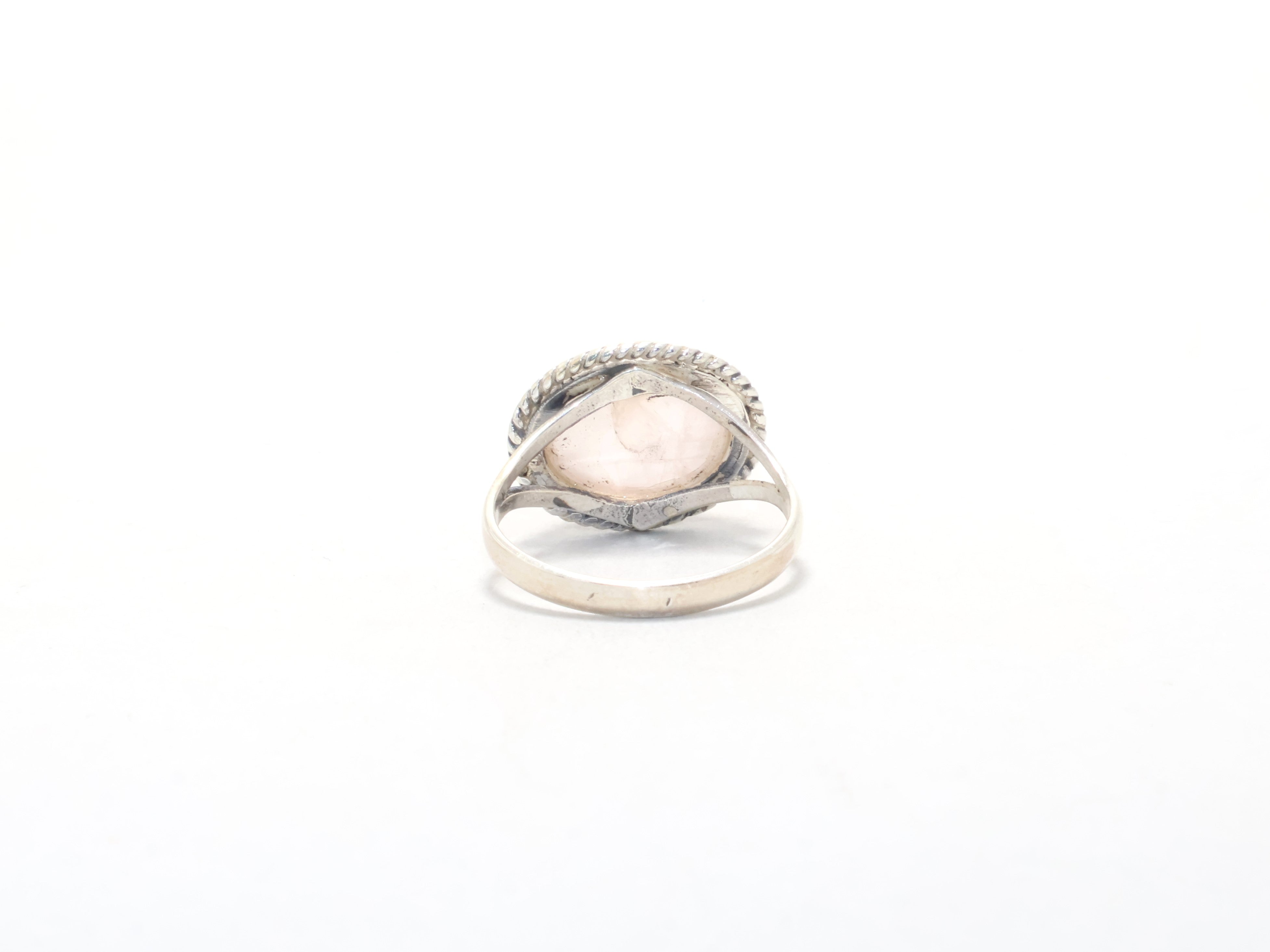 Genuine Rose Quartz Ring Pink Gemstone Boho Ring Cocktail Ring Gift Idea Gift For Everyone January Birthstone Ring