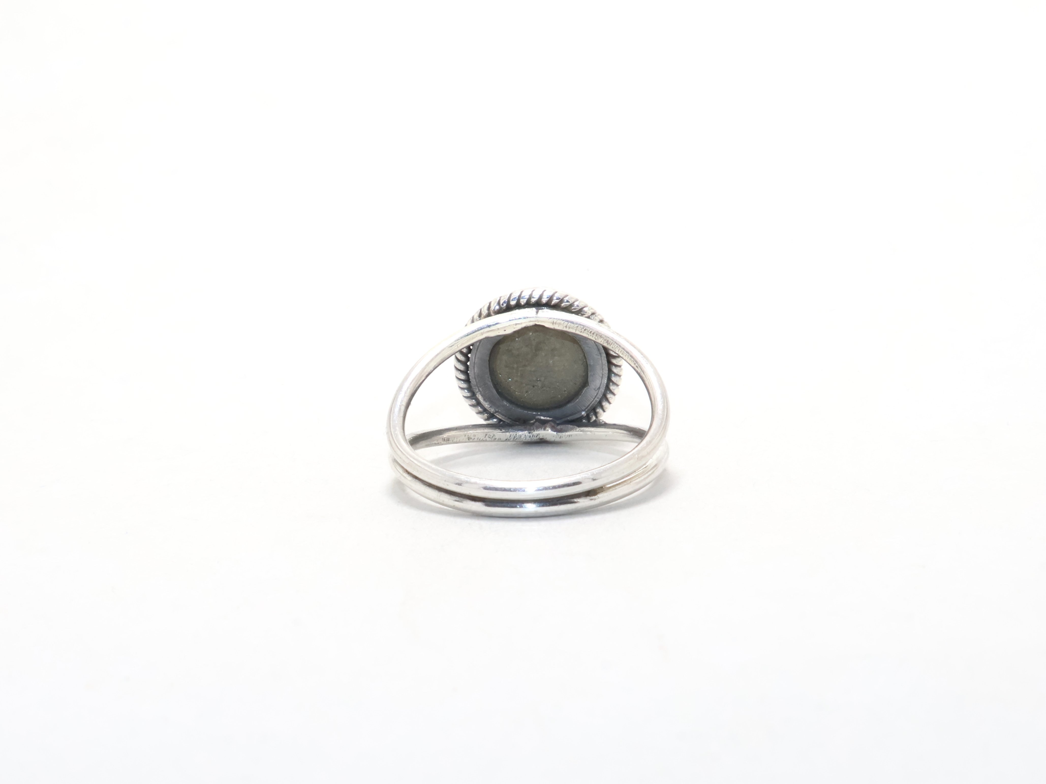 Echter roher Pyritring Designerring Versprechensring Edelsteinring 925er Sterlingsilber