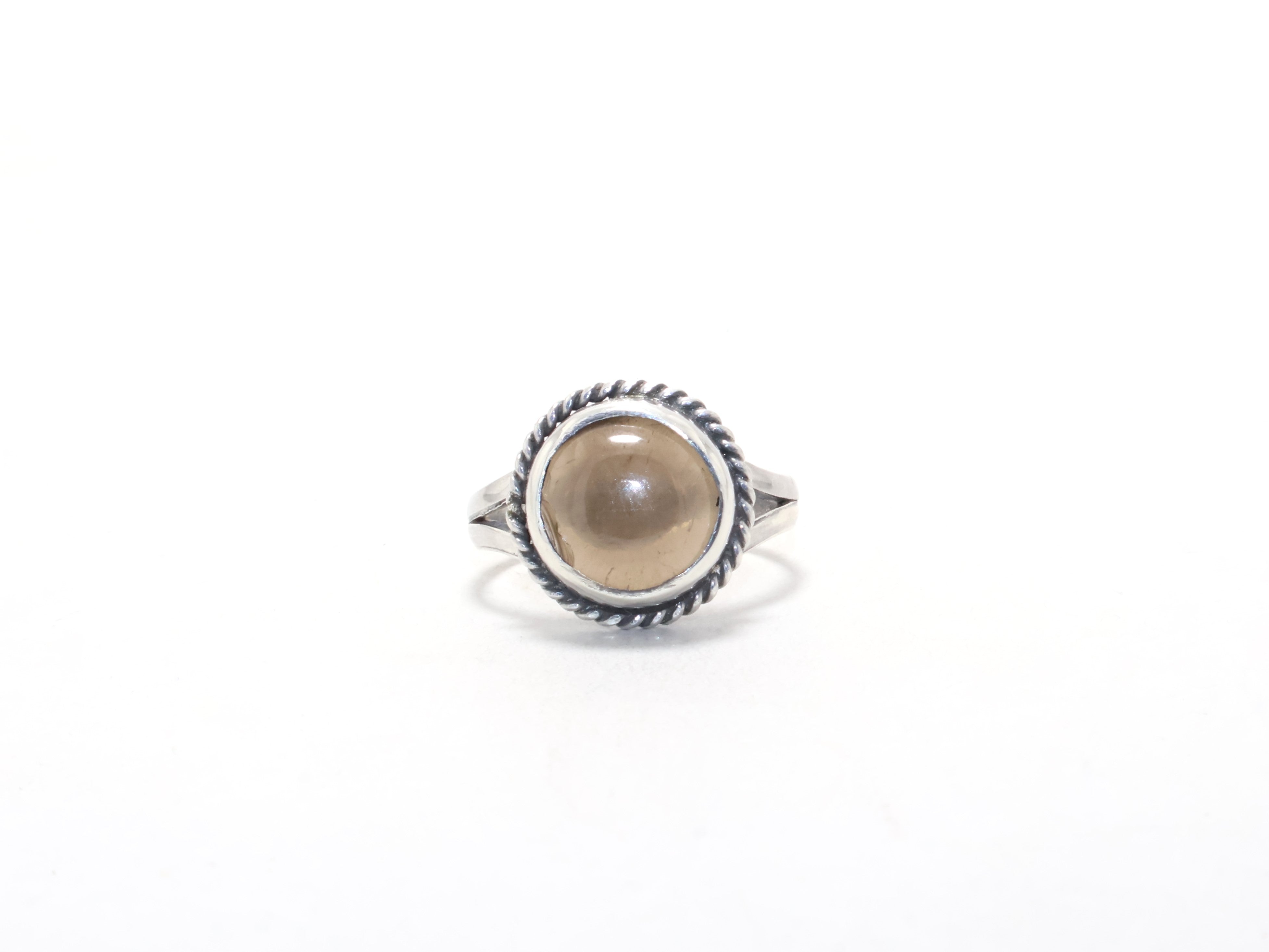 Designer Rauchquarz-Ring 925 Sterling Silber Boho-Ring Versprechensring Handgemachter Edelsteinring Juni Geburtssteinring