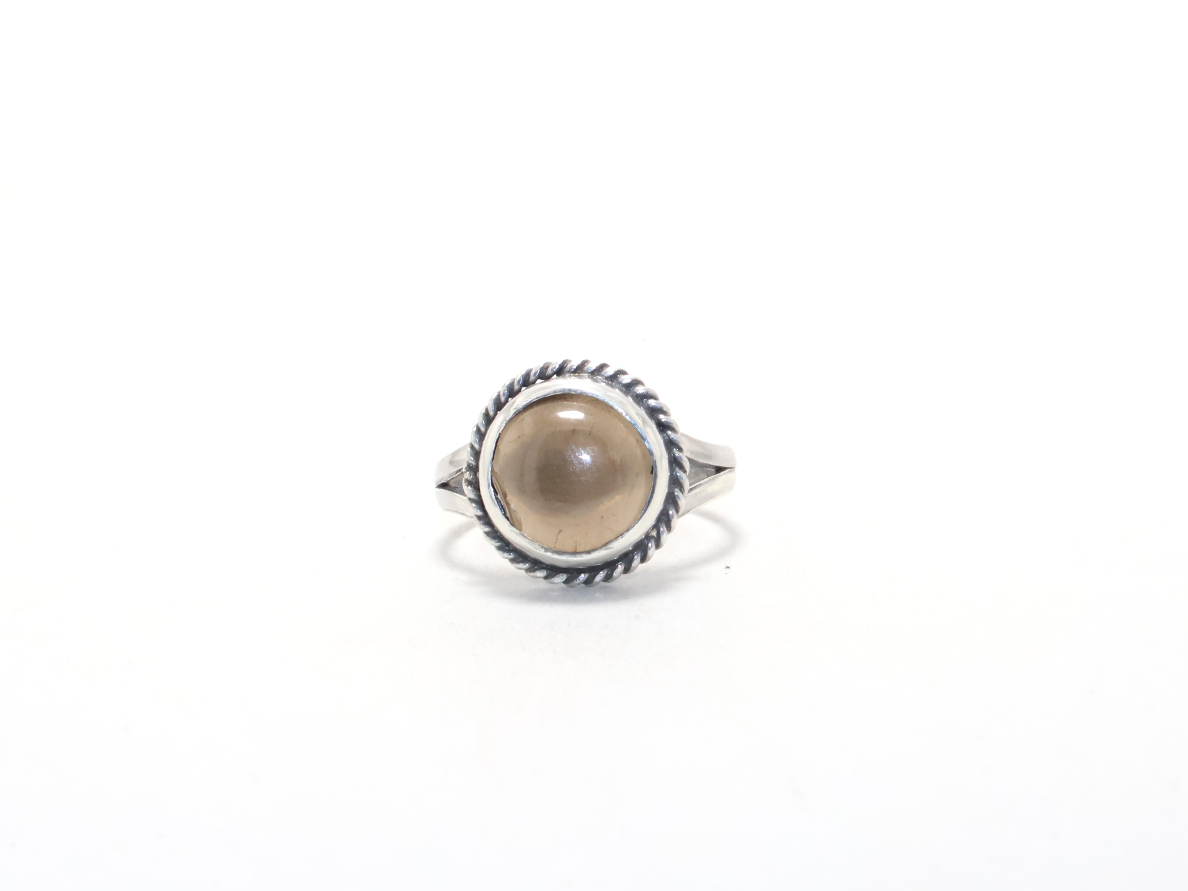 Designer Rauchquarz-Ring 925 Sterling Silber Boho-Ring Versprechensring Handgemachter Edelsteinring Juni Geburtssteinring